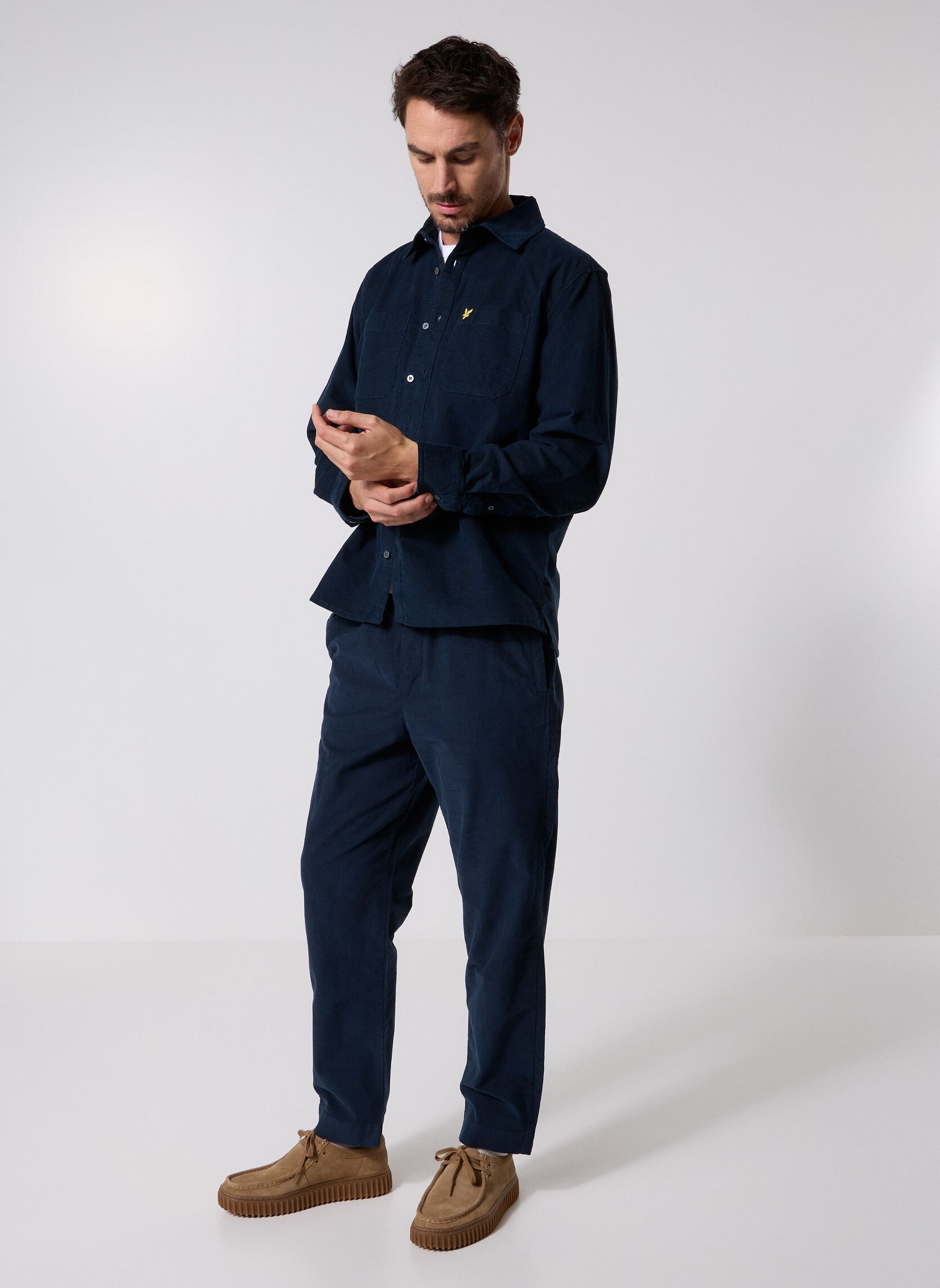 Pantalons droits Corduroy Drawcord Trouser homme bleu Lyle & Scott Pantalons droits Corduroy Drawcord Trouser homme bleu DARK NAVY