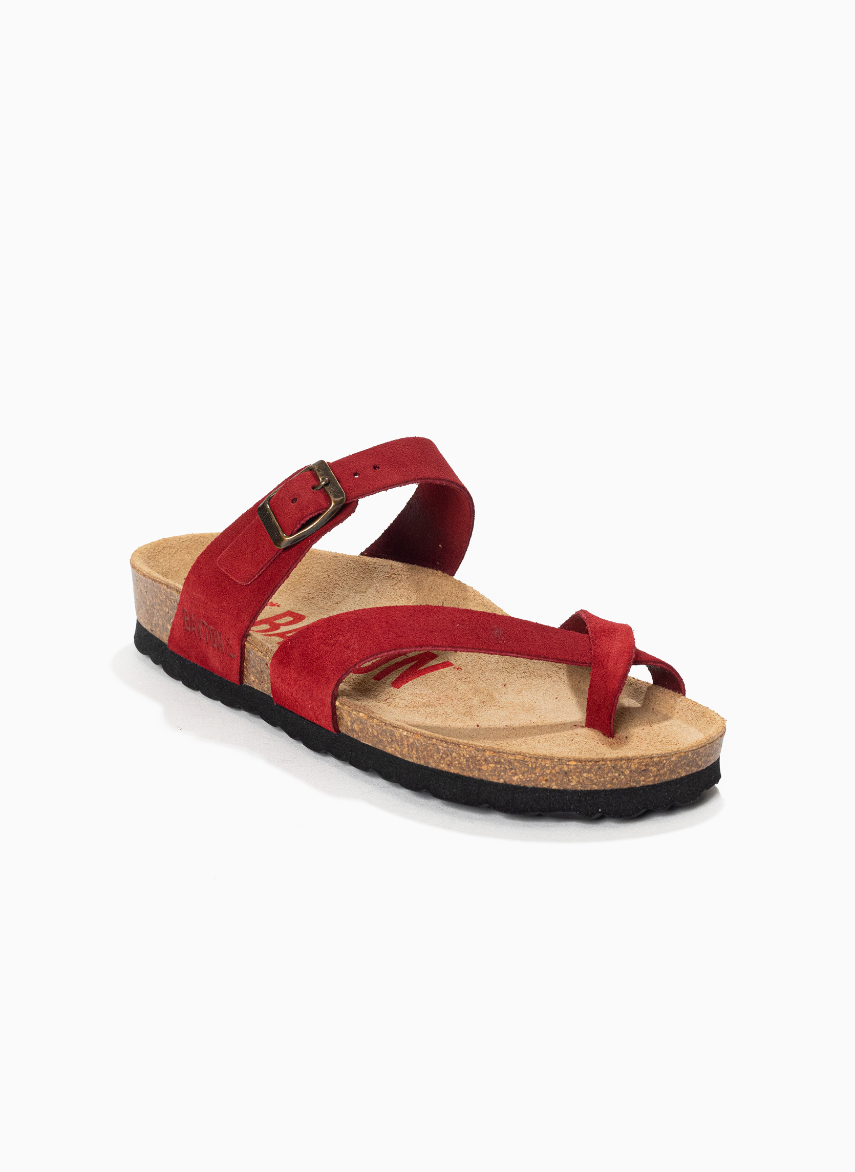 Tongs Tongs en cuir suédé DIANE pour femme Bleu marine femme rouge Bayton Tongs Tongs en cuir suédé DIANE pour femme Bleu marine femme rouge Rouge