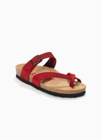 Tongs Tongs en cuir suédé DIANE pour femme Bleu marine femme rouge Bayton Tongs Tongs en cuir suédé DIANE pour femme Bleu marine femme rouge Rouge