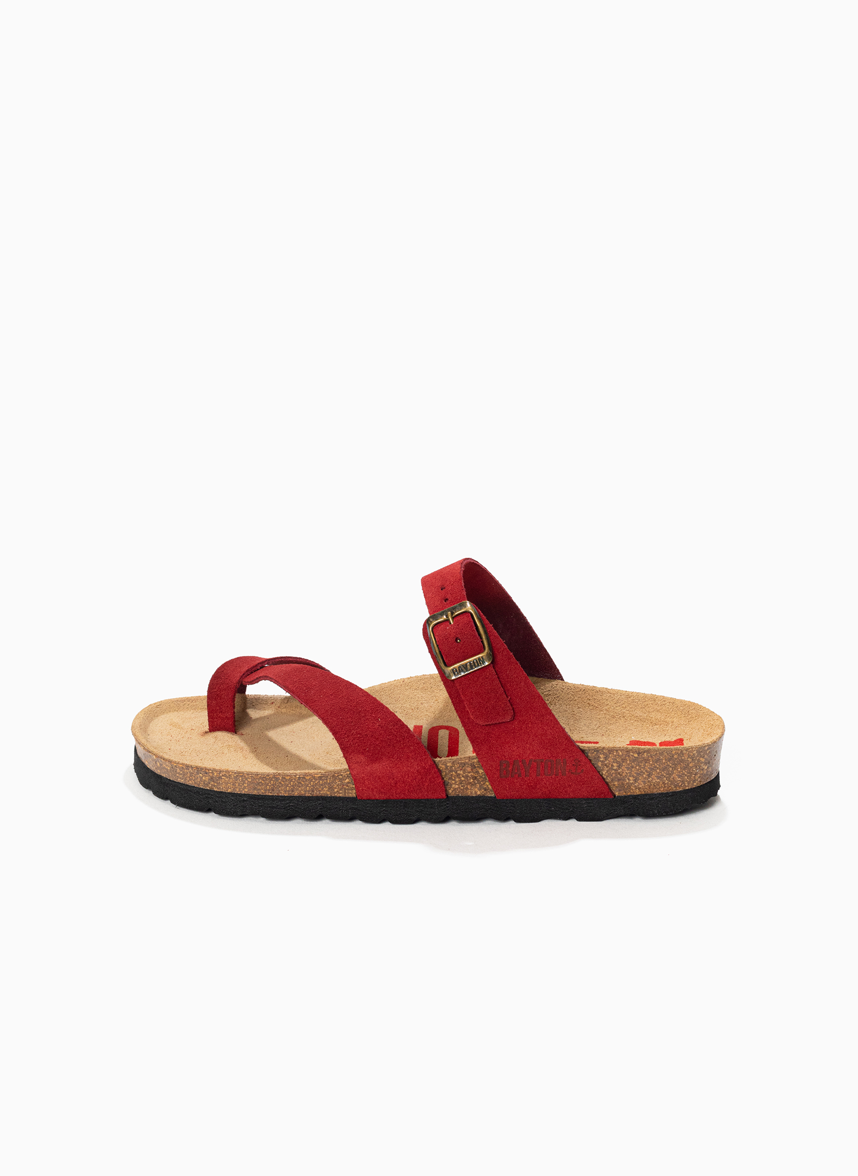 Tongs Tongs en cuir suédé DIANE pour femme Bleu marine femme rouge Bayton Tongs Tongs en cuir suédé DIANE pour femme Bleu marine femme rouge Rouge
