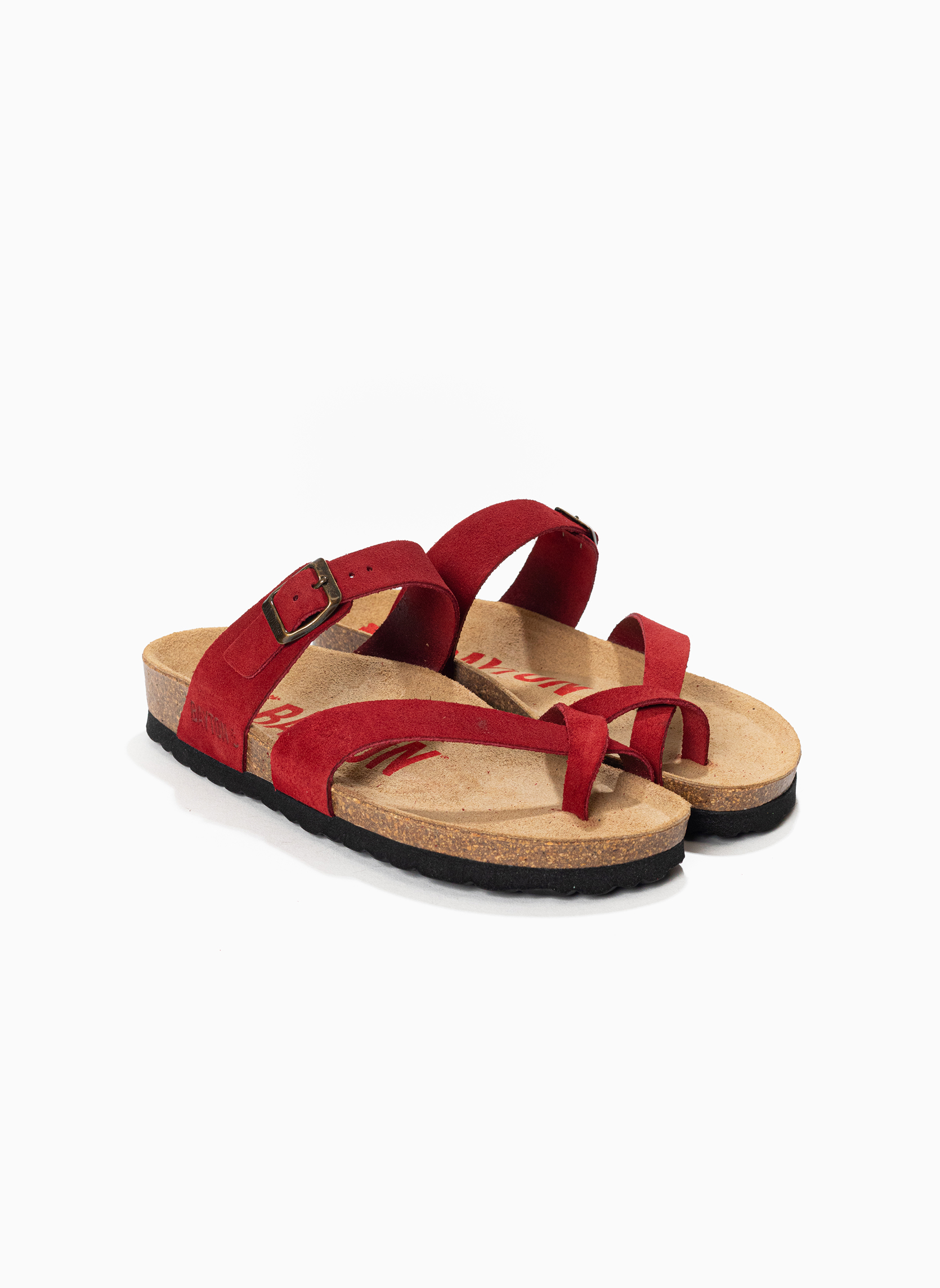 Tongs Tongs en cuir suédé DIANE pour femme Bleu marine femme rouge Bayton Tongs Tongs en cuir suédé DIANE pour femme Bleu marine femme rouge Rouge