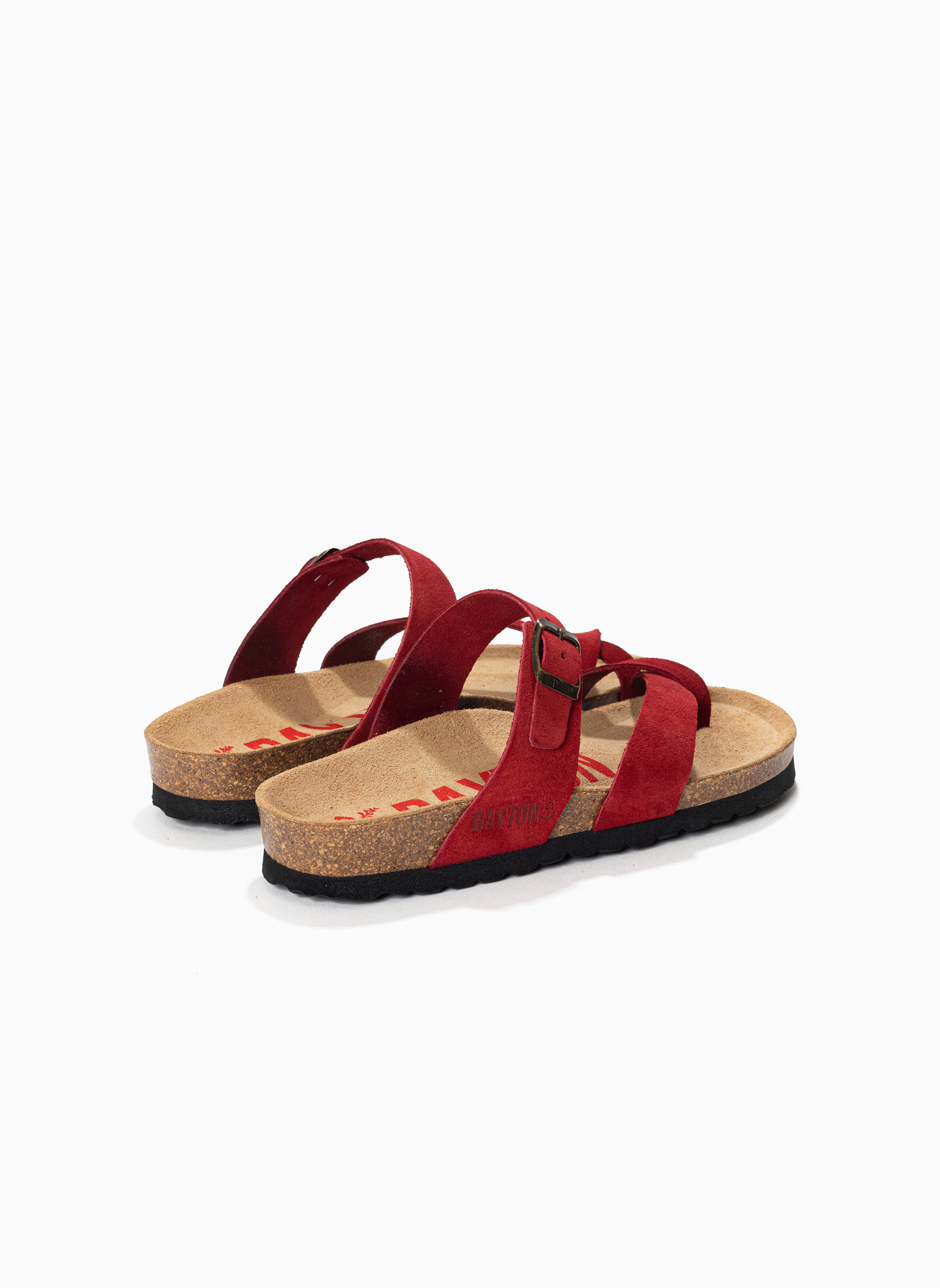 Tongs Tongs en cuir suédé DIANE pour femme Bleu marine femme rouge Bayton Tongs Tongs en cuir suédé DIANE pour femme Bleu marine femme rouge Rouge