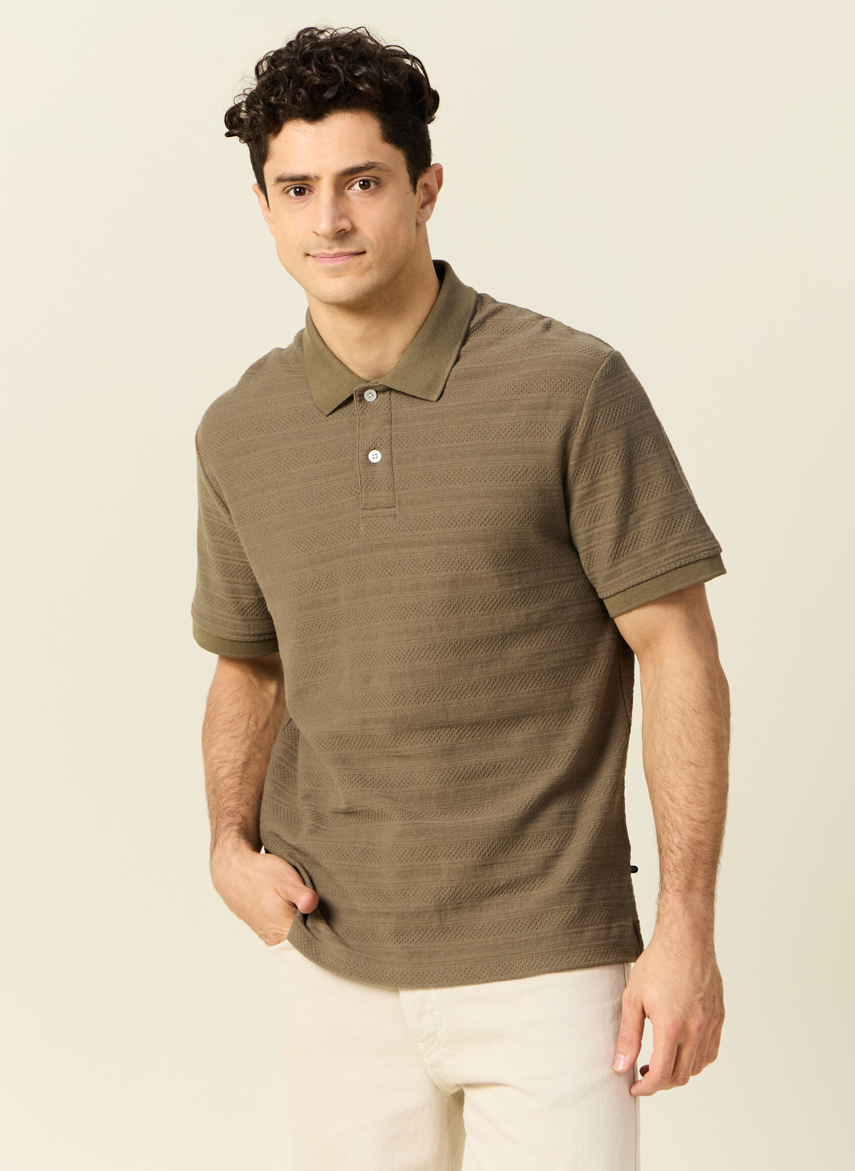 Polos Polos manches courtes - POLRAYJACQ2H homme vert Bonobo Polos Polos manches courtes - POLRAYJACQ2H homme vert Kaki