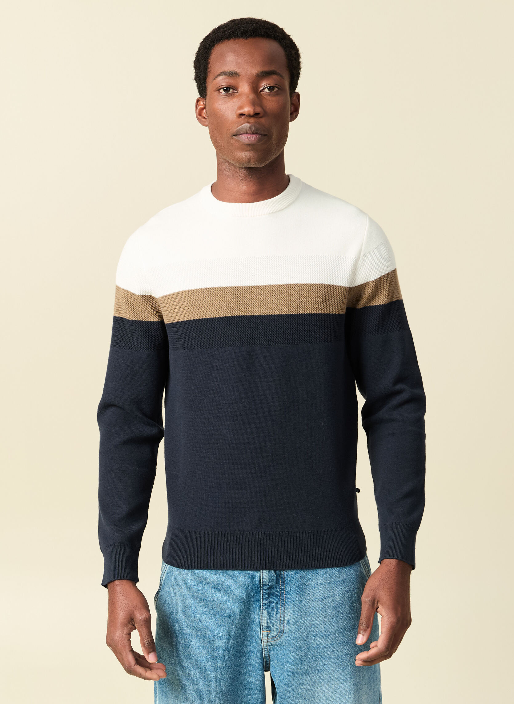 Pulls Pulls col rond - ESCHEVBLOC2H homme blanc Bonobo Pulls Pulls col rond - ESCHEVBLOC2H homme blanc Blanc