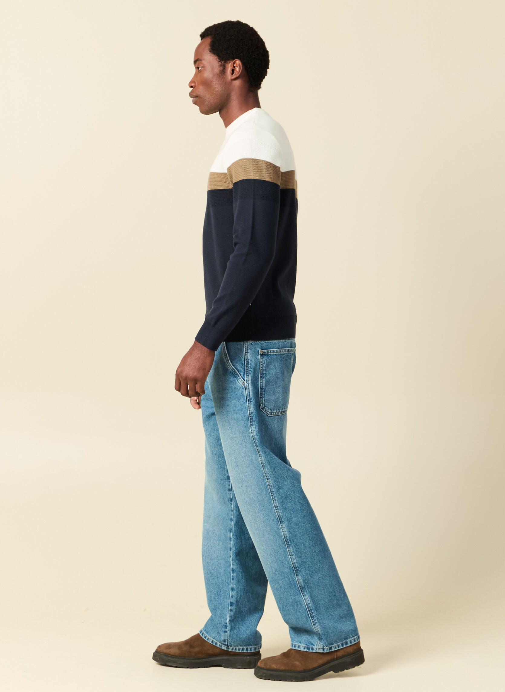 Pulls Pulls col rond - ESCHEVBLOC2H homme blanc Bonobo Pulls Pulls col rond - ESCHEVBLOC2H homme blanc Blanc