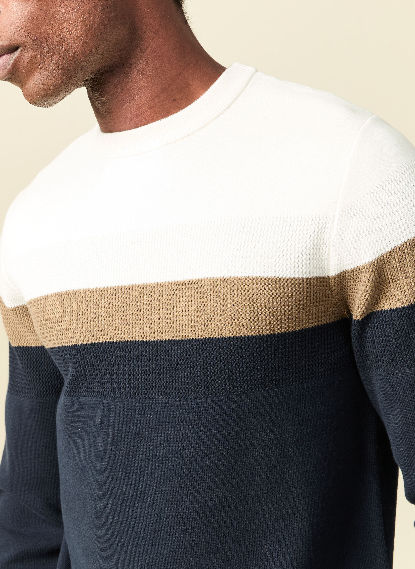 Pulls Pulls col rond - ESCHEVBLOC2H homme blanc Bonobo Pulls Pulls col rond - ESCHEVBLOC2H homme blanc Blanc