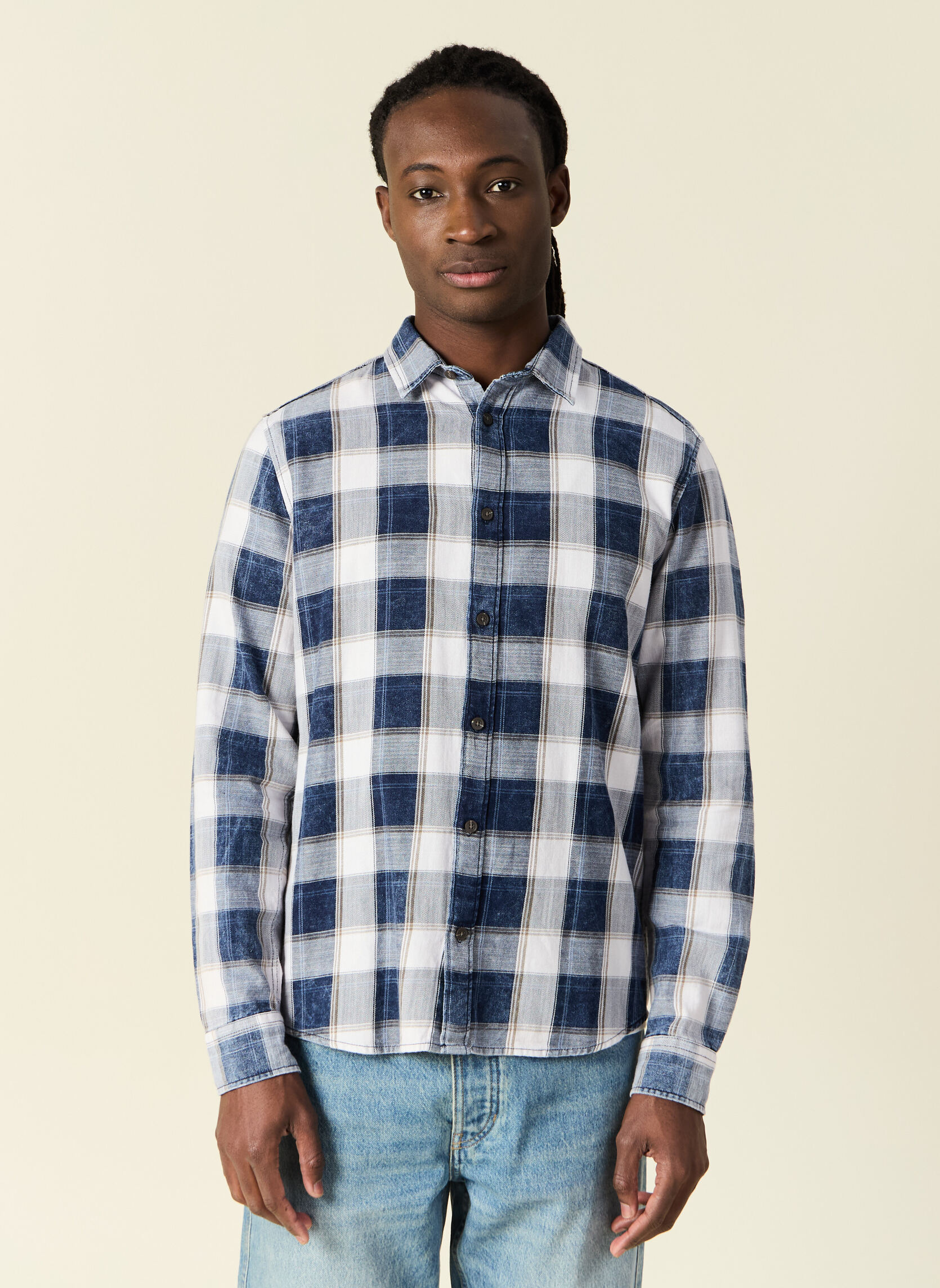 Chemise Homme GASTRA LAD Bleu à Manches Courtes - Taille Regular L, Coton, Neuf Avec étiquettes