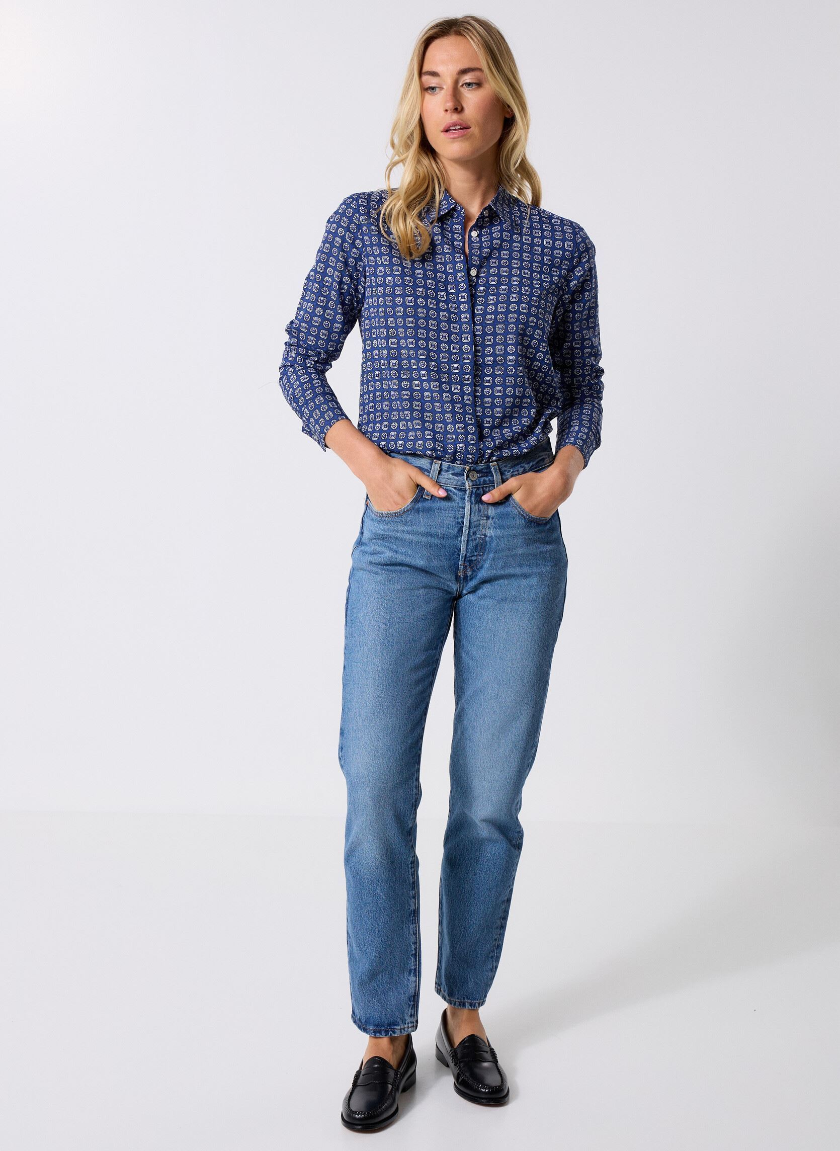 Chemises manches longues Kristy-Long Sleeve-Button Front Shirt 20 femme bleu Lauren Ralph Lauren Chemises manches longues Kristy-Long Sleeve-Button Front Shirt 20 femme bleu BLUE/WHITE