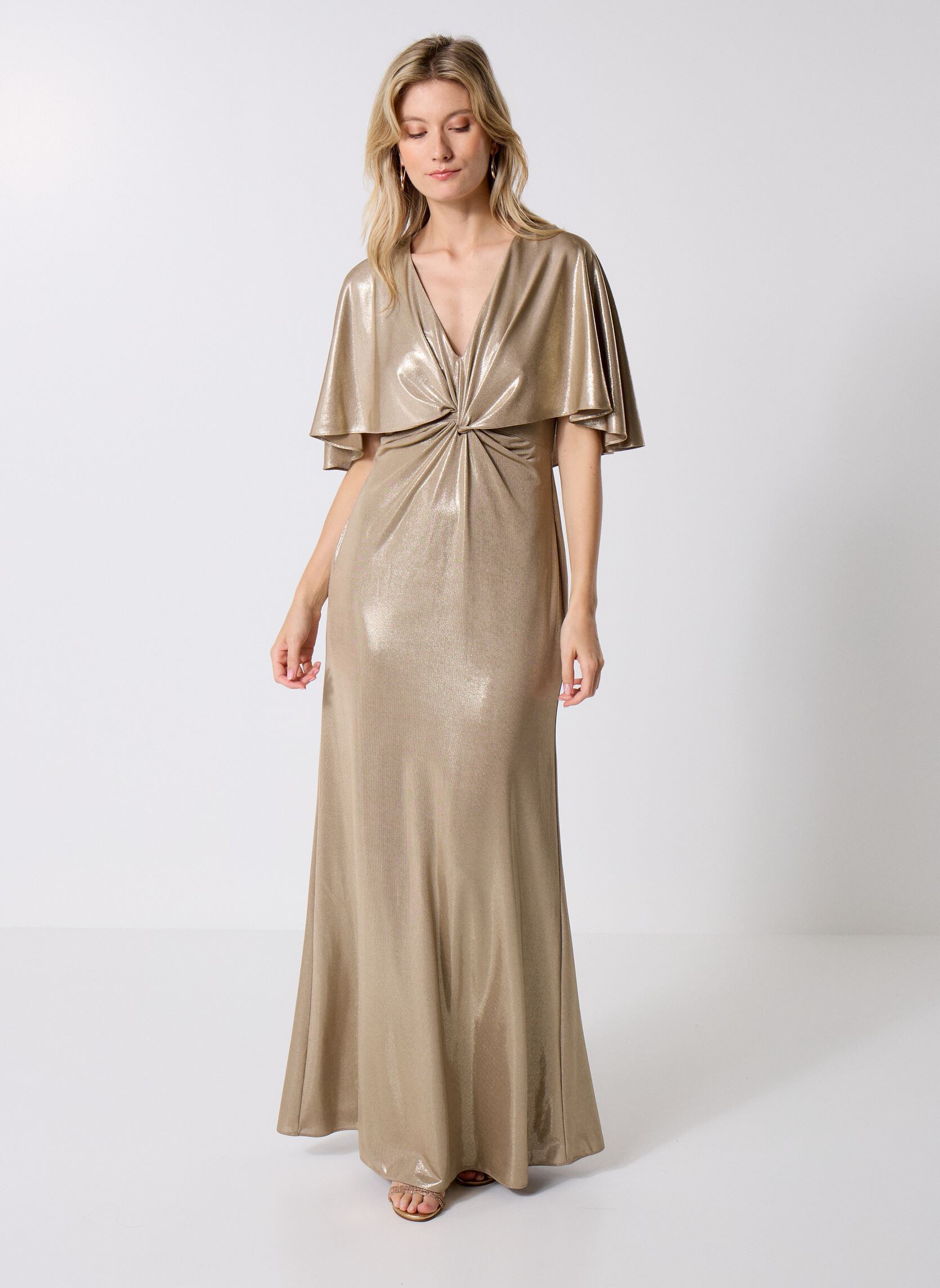 Kleider Phinya-Short Sleeve-Gown 253976971001 damen gold und bronze Lauren Ralph Lauren Kleider Phinya-Short Sleeve-Gown 253976971001 damen gold und bronze MEDIUM PEWTER/GOLD FOIL