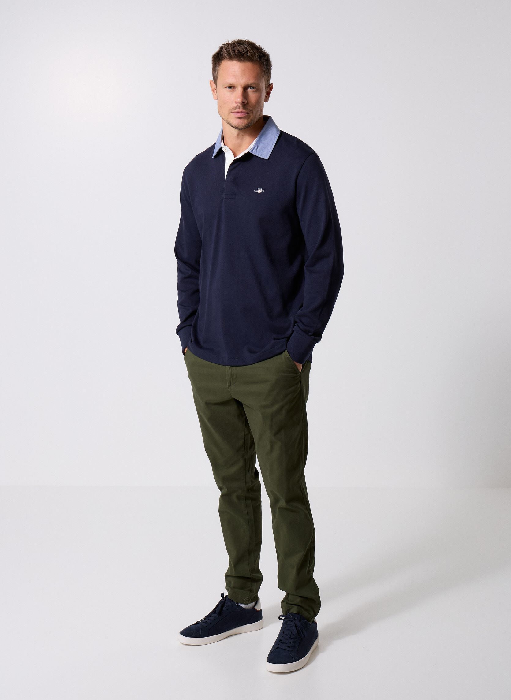 Korte mouwen polo's Reg Chambray Heavy Rugger heren blauw GANT Korte mouwen polo's Reg Chambray Heavy Rugger heren blauw EVENING BLUE
