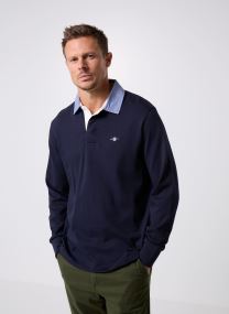 Korte mouwen polo's Reg Chambray Heavy Rugger heren blauw