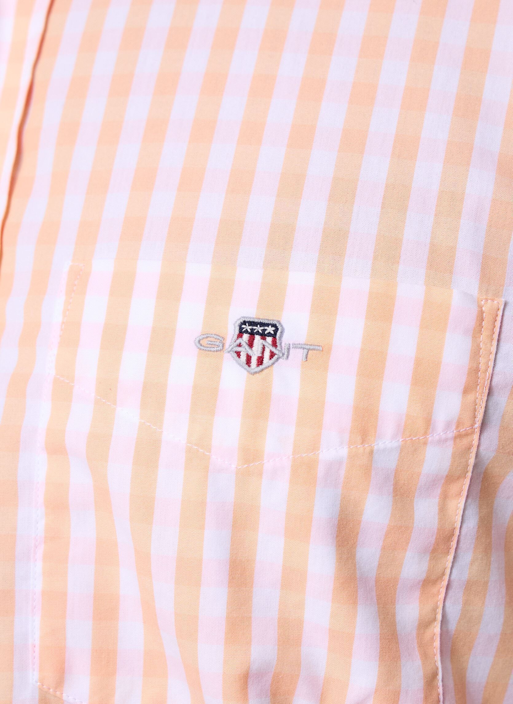 Hemden Reg Classic Poplin Gingham Shirt heren oranje GANT Hemden Reg Classic Poplin Gingham Shirt heren oranje PEACHY ORANGE