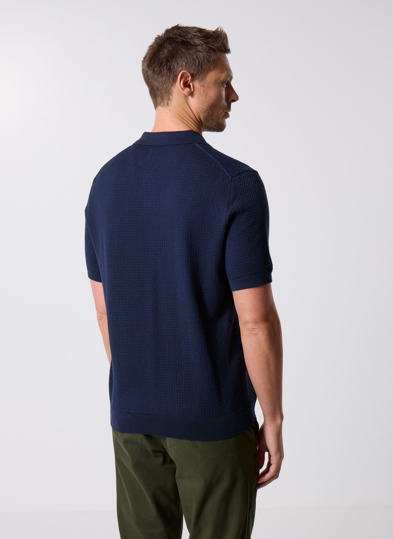 Truien Textured Cotton Ss Polo heren blauw GANT Truien Textured Cotton Ss Polo heren blauw EVENING BLUE
