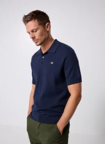 Truien Textured Cotton Ss Polo heren blauw GANT Truien Textured Cotton Ss Polo heren blauw EVENING BLUE
