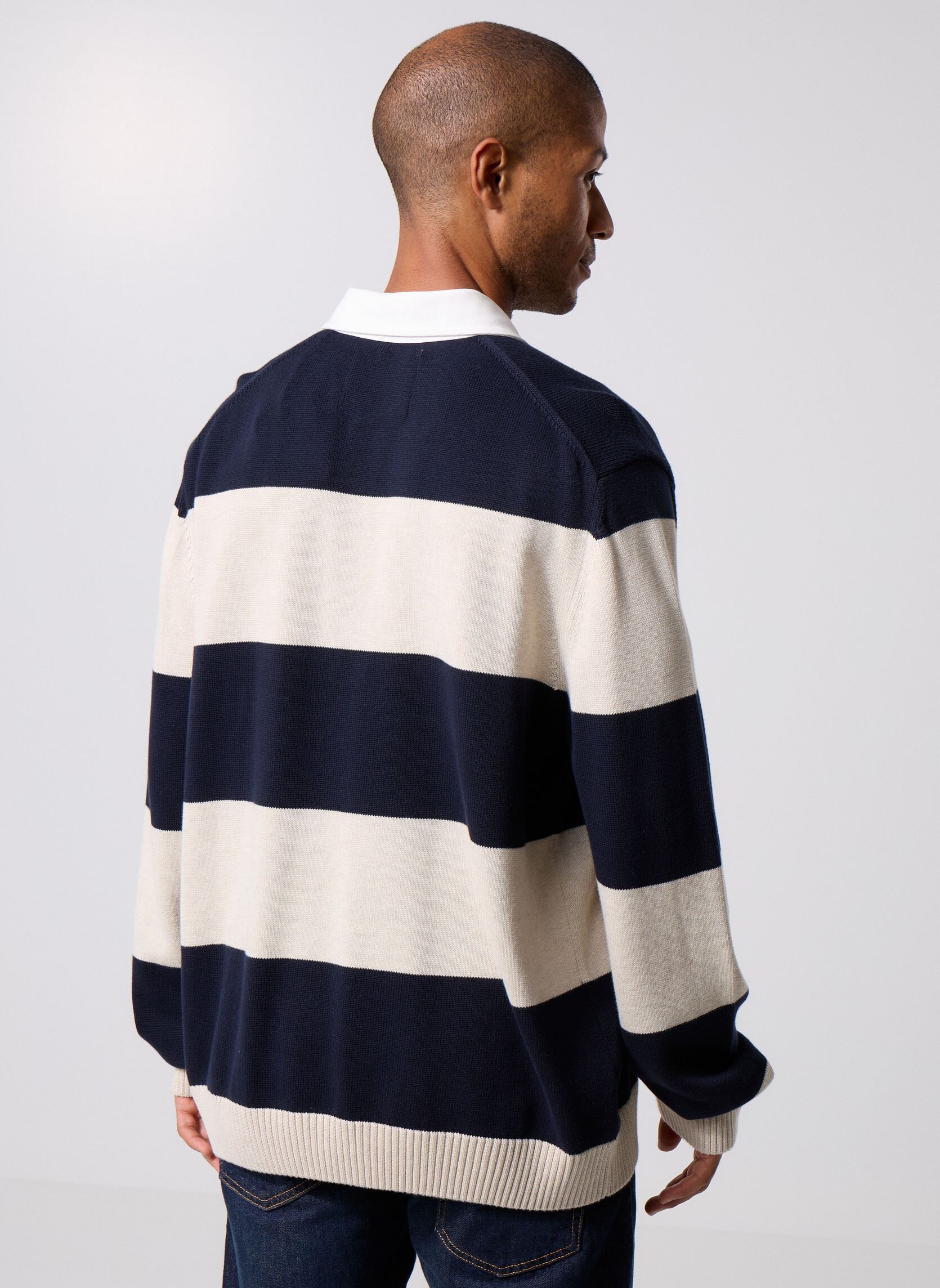 Pulls Barstriped Polo homme bleu GANT Pulls Barstriped Polo homme bleu EVENING BLUE