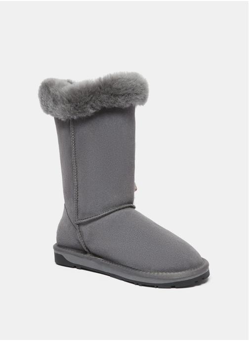 EverAu Australia Bottes Bottes hautes femme en peau de mouton avec fermoirs corne - Ashy femme gris