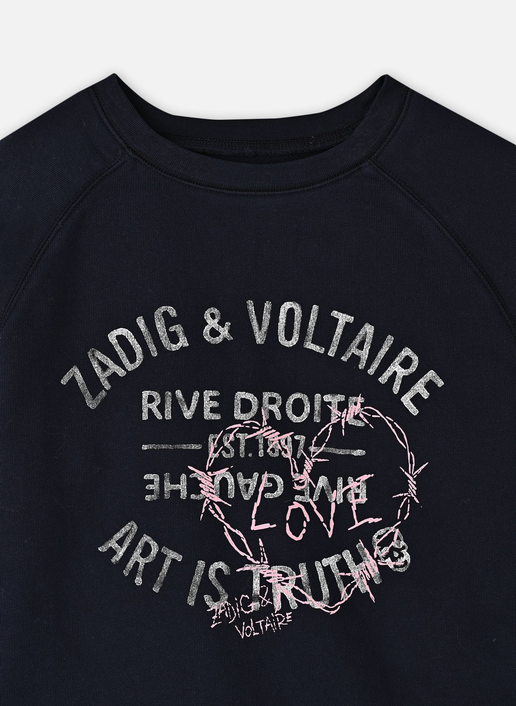 Zadig Voltaire Sweats à capuche Sweatshirt X60436 fille bleu