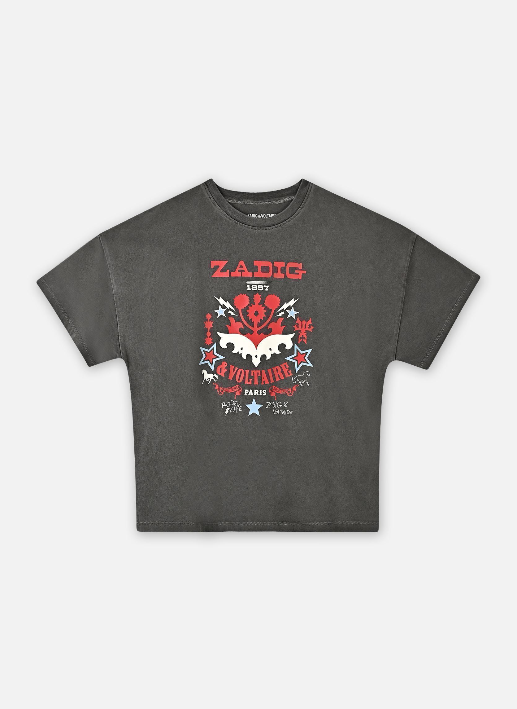 Tee-shirts manches courtes X60462 fille noir Zadig & Voltaire Tee-shirts manches courtes X60462 fille noir BLACK