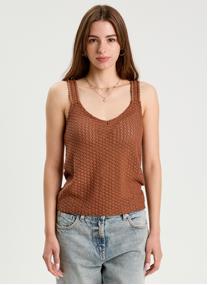 Débardeurs DCROCHBIS femme marron Cache Cache Débardeurs DCROCHBIS femme marron Marron