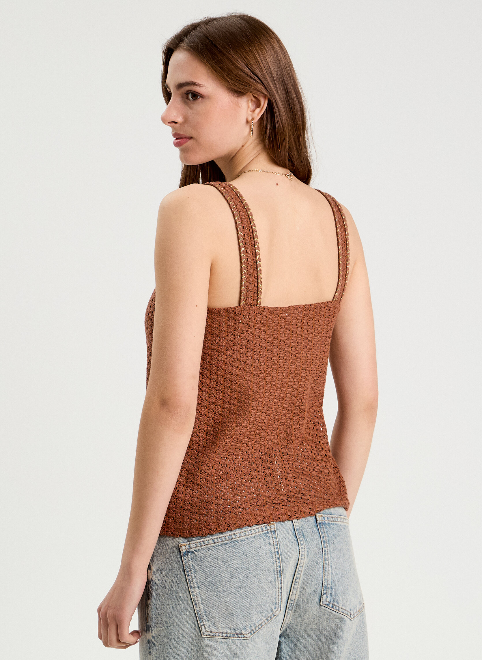 Débardeurs DCROCHBIS femme marron Cache Cache Débardeurs DCROCHBIS femme marron Marron