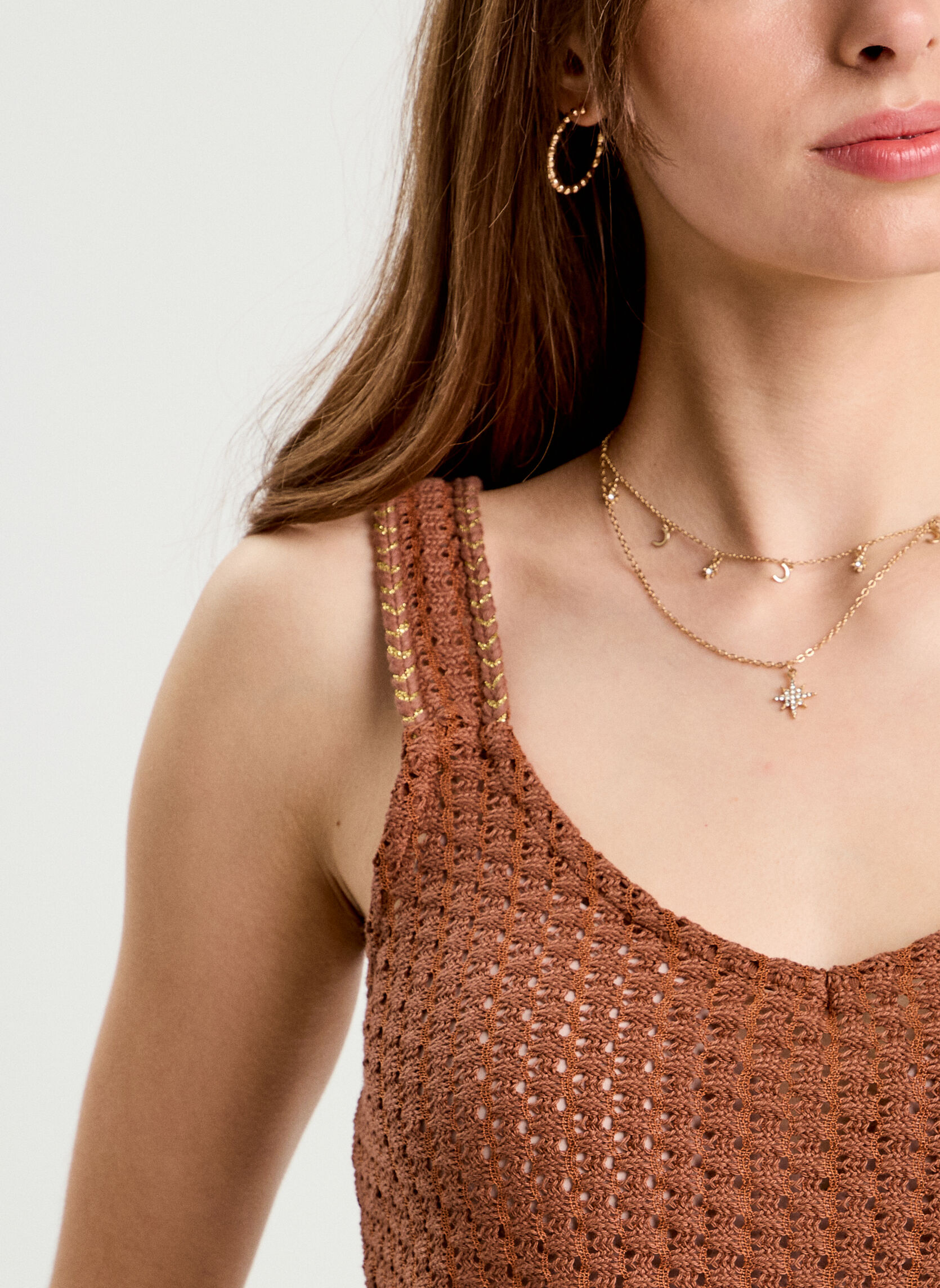 Débardeurs DCROCHBIS femme marron Cache Cache Débardeurs DCROCHBIS femme marron Marron