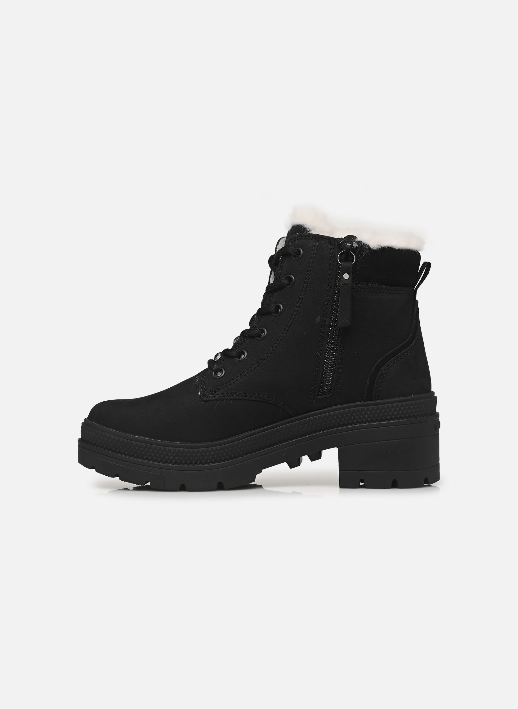 Bottines à lacets Pallarise Nbk Wool W femme noir Palladium Bottines à lacets Pallarise Nbk Wool W femme noir BLACK