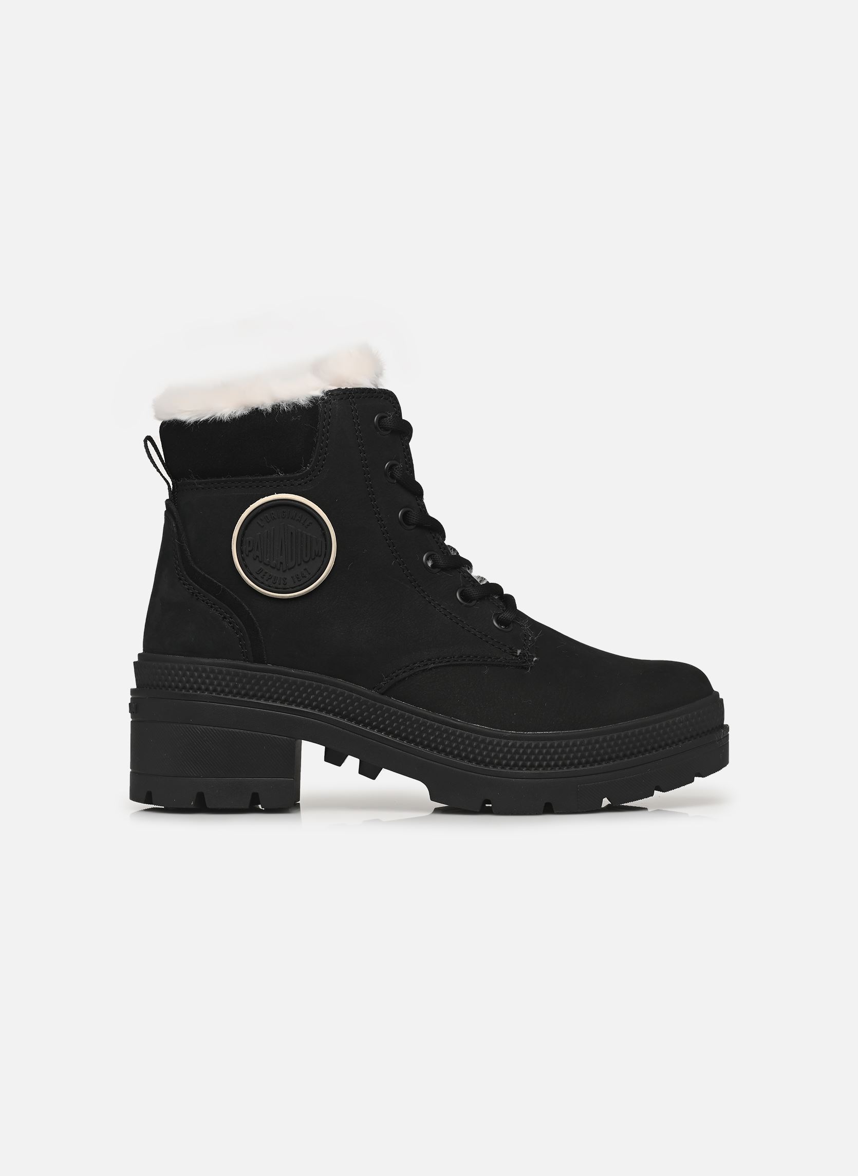 Bottines à lacets Pallarise Nbk Wool W femme noir Palladium Bottines à lacets Pallarise Nbk Wool W femme noir BLACK