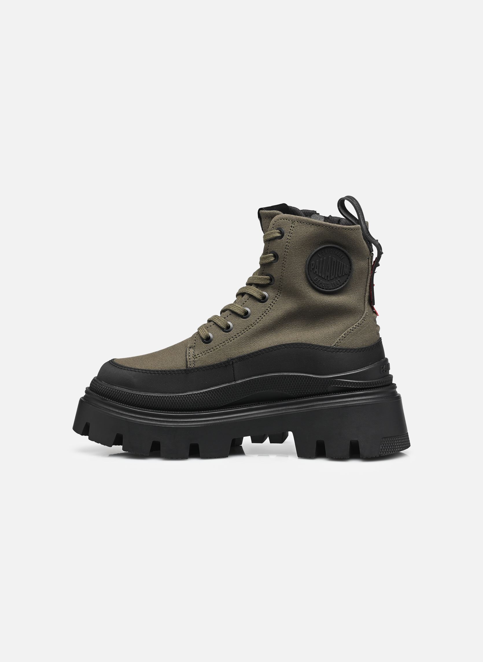 Bottines à lacets Pallasquad Zip Tx W femme vert Palladium Bottines à lacets Pallasquad Zip Tx W femme vert OLIVE NIGHT