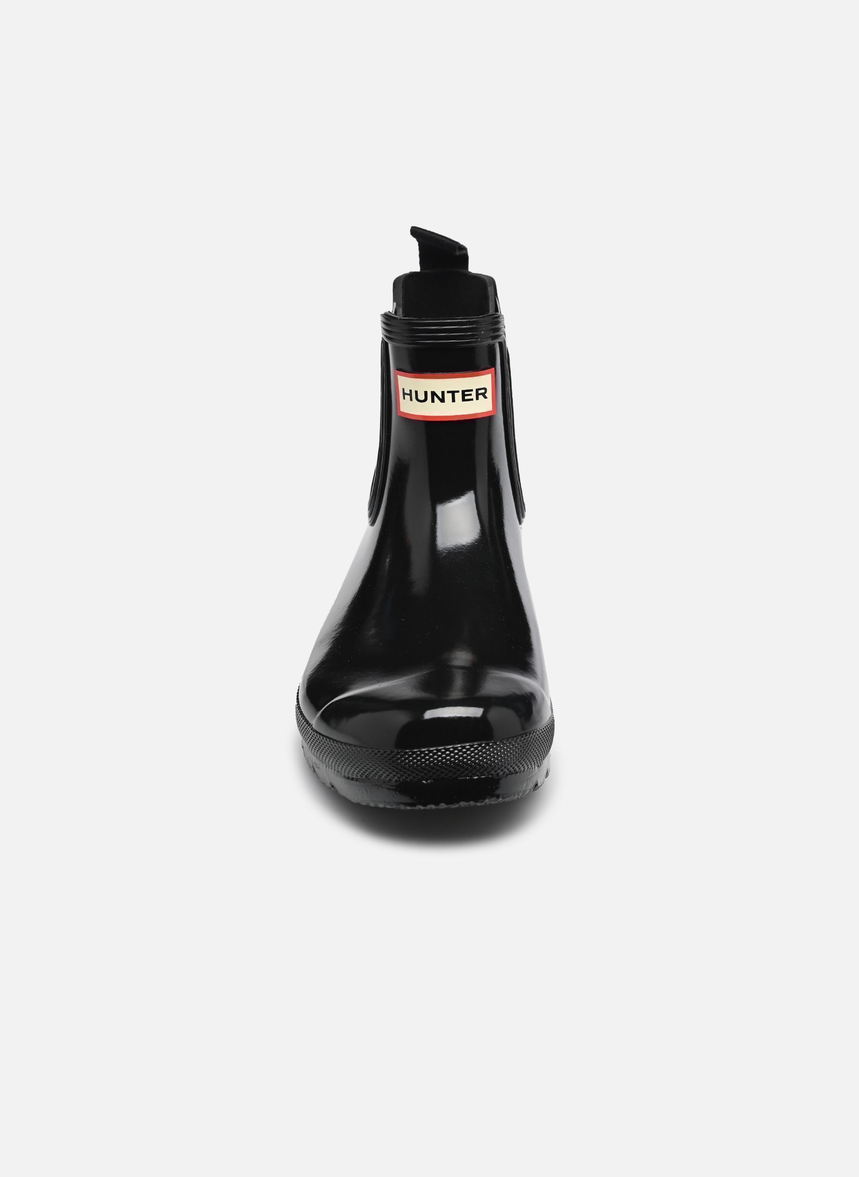 Bottes de pluie Womens Original Gloss Chelsea Boot femme noir Hunter Bottes de pluie Womens Original Gloss Chelsea Boot femme noir BLACK