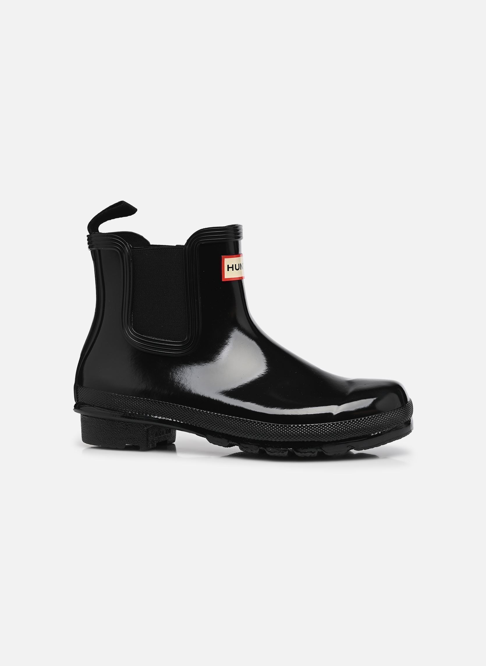 Bottes de pluie Womens Original Gloss Chelsea Boot femme noir Hunter Bottes de pluie Womens Original Gloss Chelsea Boot femme noir BLACK
