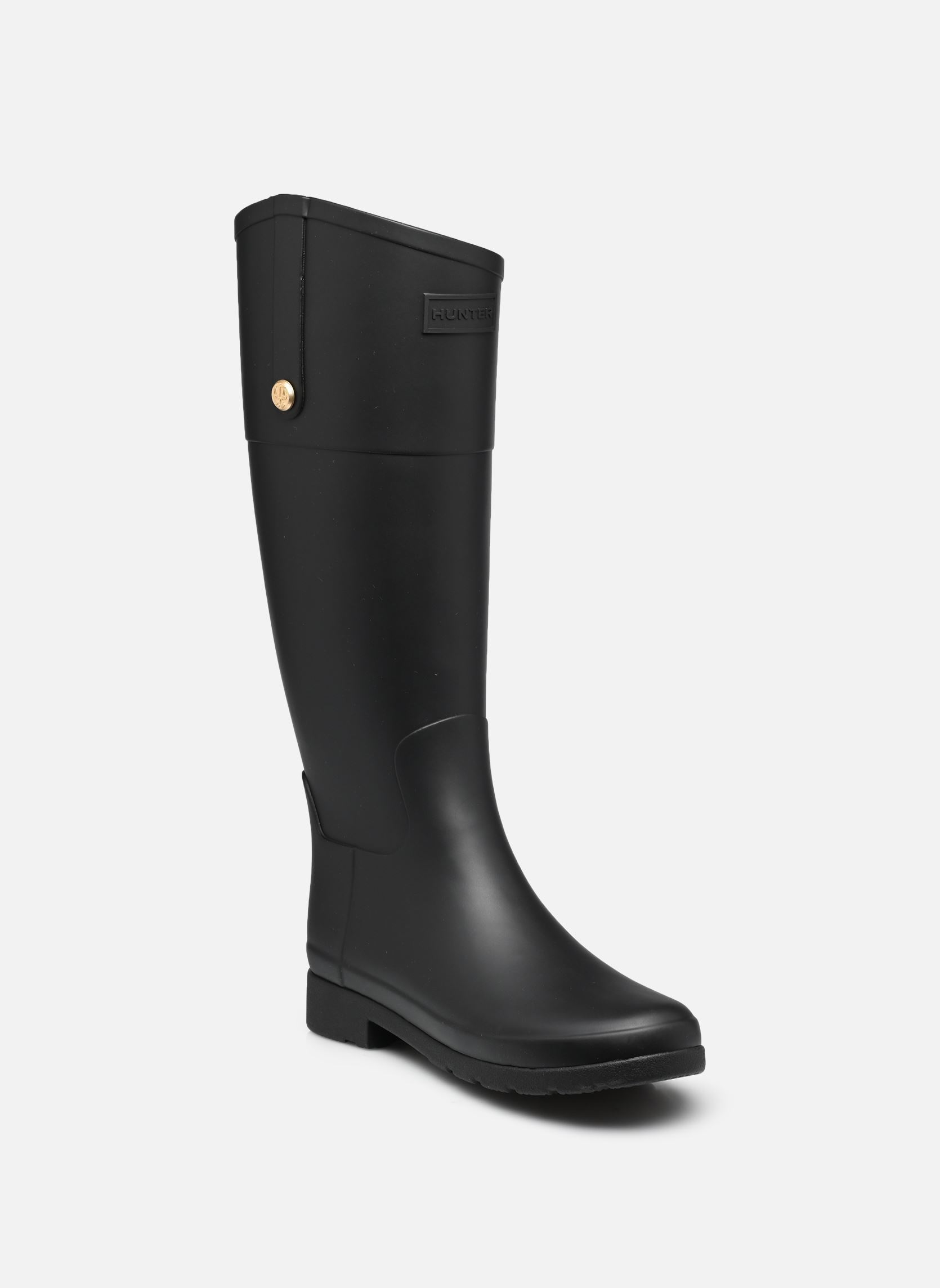 Regenlaarzen Womens Refined Gold Trim Riding Boot dames zwart Hunter Regenlaarzen Womens Refined Gold Trim Riding Boot dames zwart BLACK