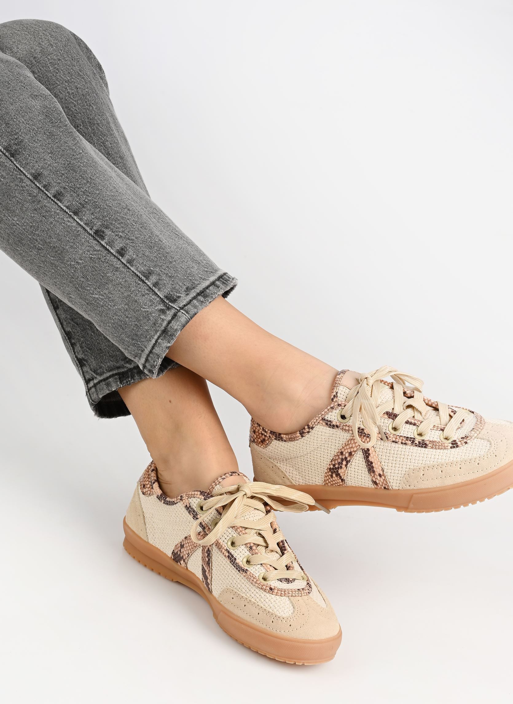 Niedrige Sneaker Swing 74 damen beige ASFVLT Niedrige Sneaker Swing 74 damen beige TAN SNAKE
