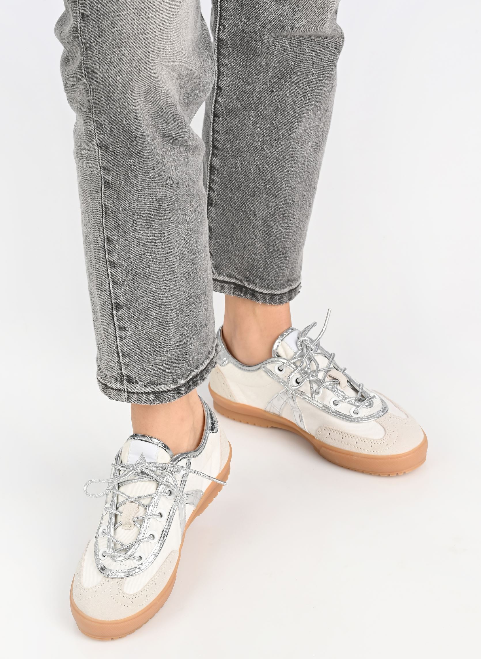 Niedrige Sneaker Swing 74 damen weiß ASFVLT Niedrige Sneaker Swing 74 damen weiß WHITE SILVER CROCO