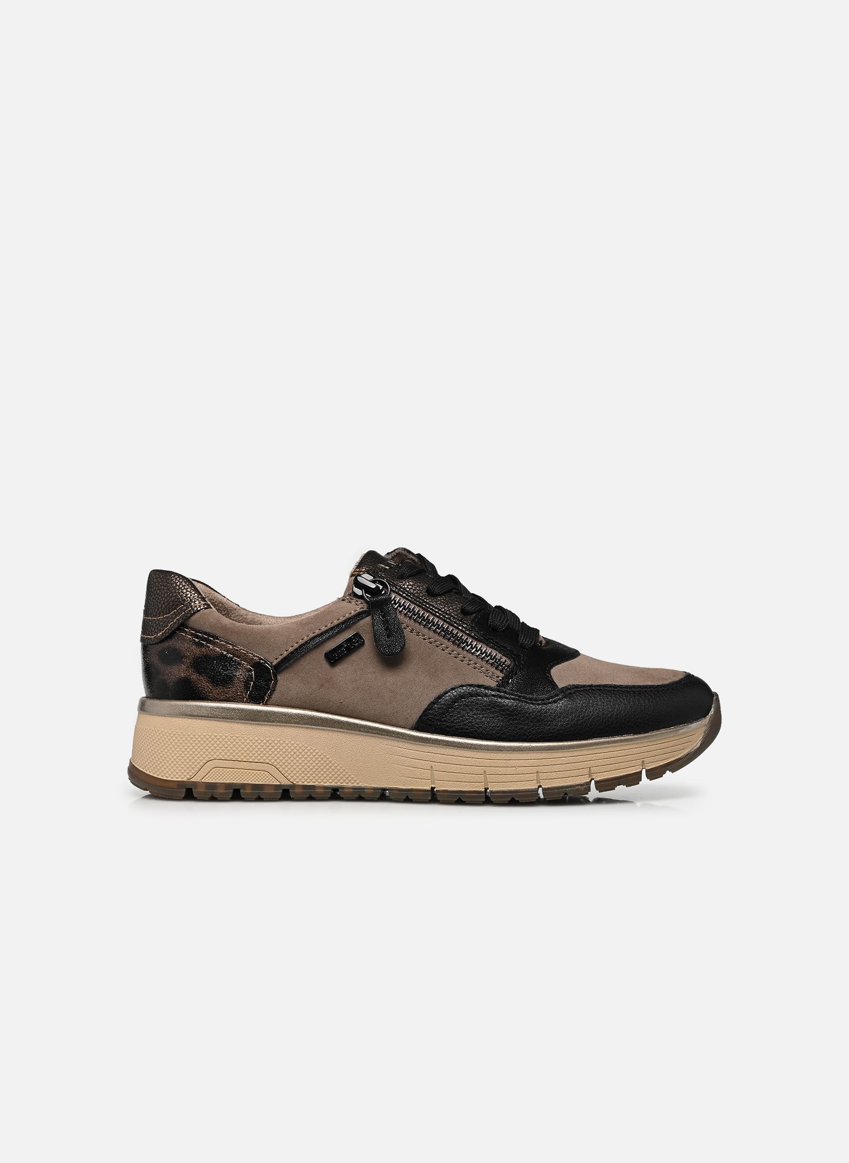 Niedrige Sneaker 23762-45 damen mehrfarbig Jana shoes Niedrige Sneaker 23762-45 damen mehrfarbig BLACK/TAUPE