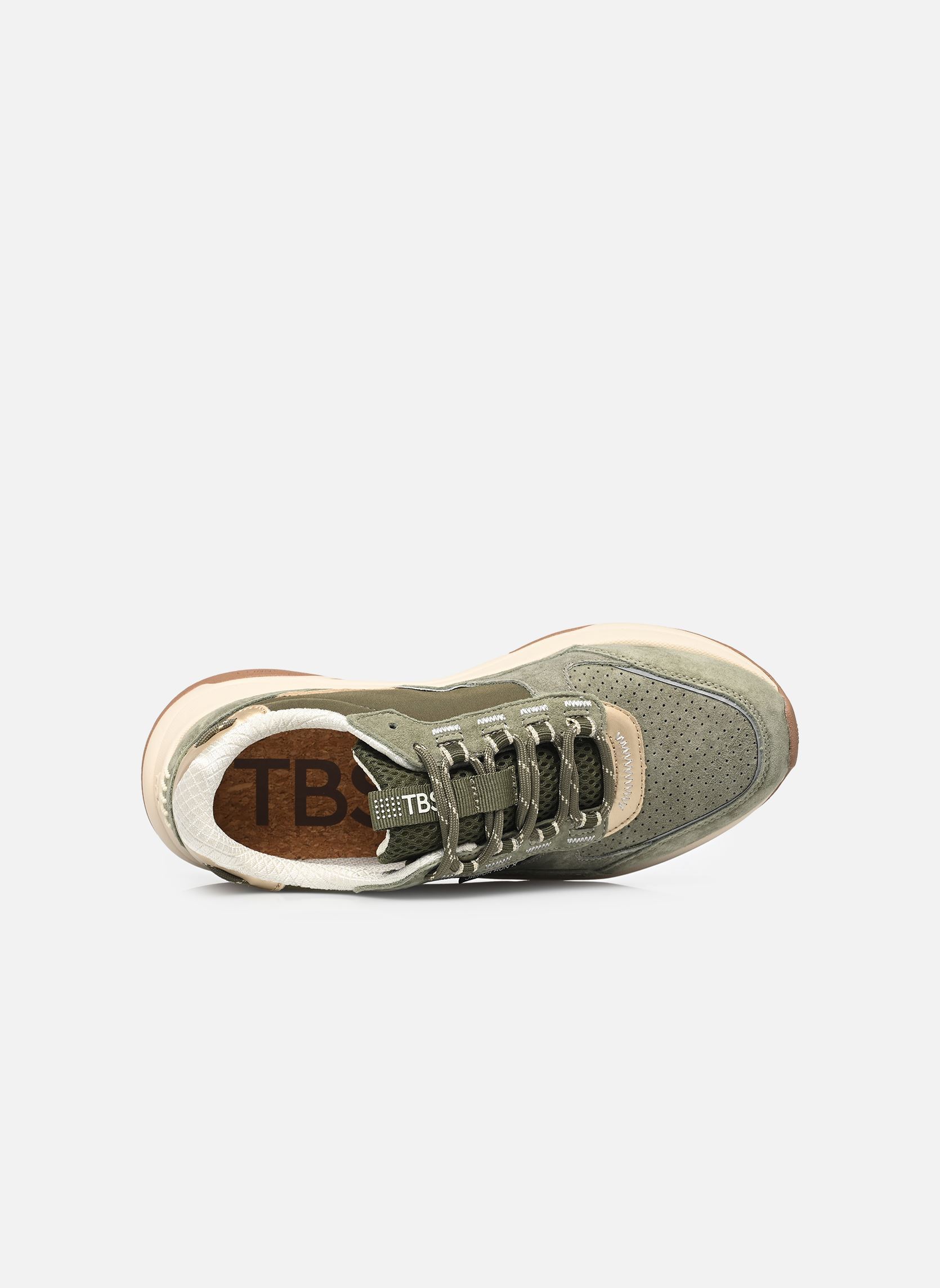 Niedrige Sneaker JAZONNE damen grün TBS Niedrige Sneaker JAZONNE damen grün KAKI + PLATINE