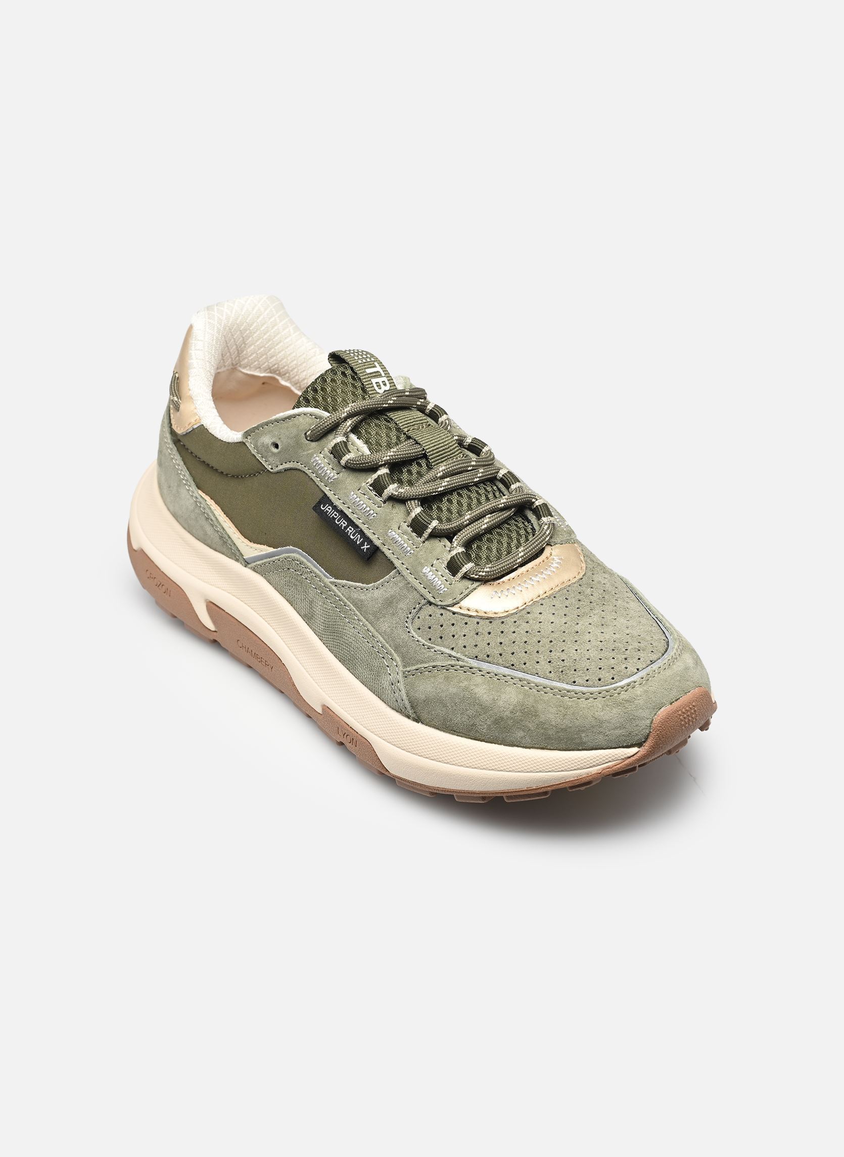 Niedrige Sneaker JAZONNE damen grün TBS Niedrige Sneaker JAZONNE damen grün KAKI + PLATINE