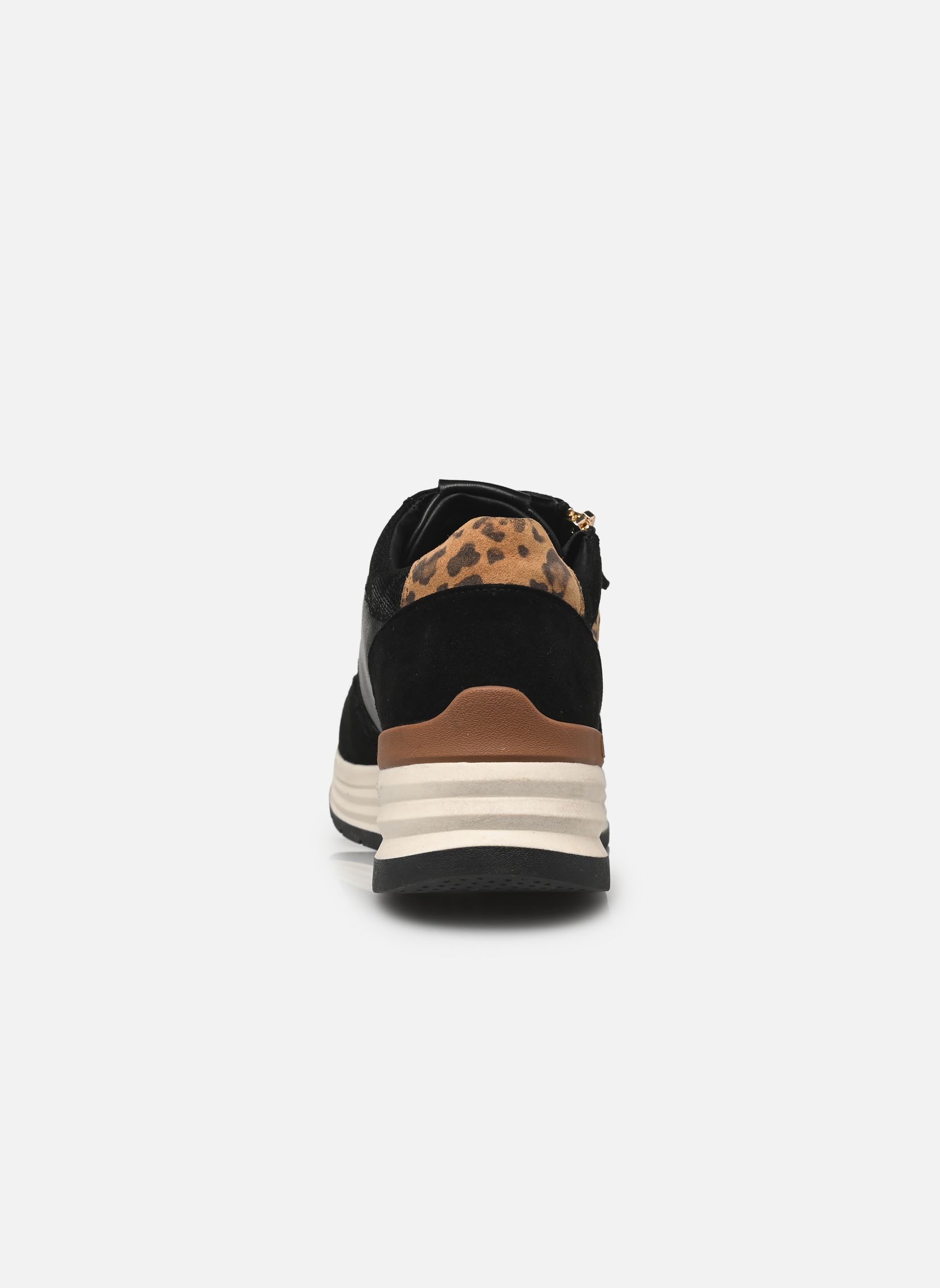 Baskets compensées TYLAZIP femme noir TBS Baskets compensées TYLAZIP femme noir NOIR + LEOPARD