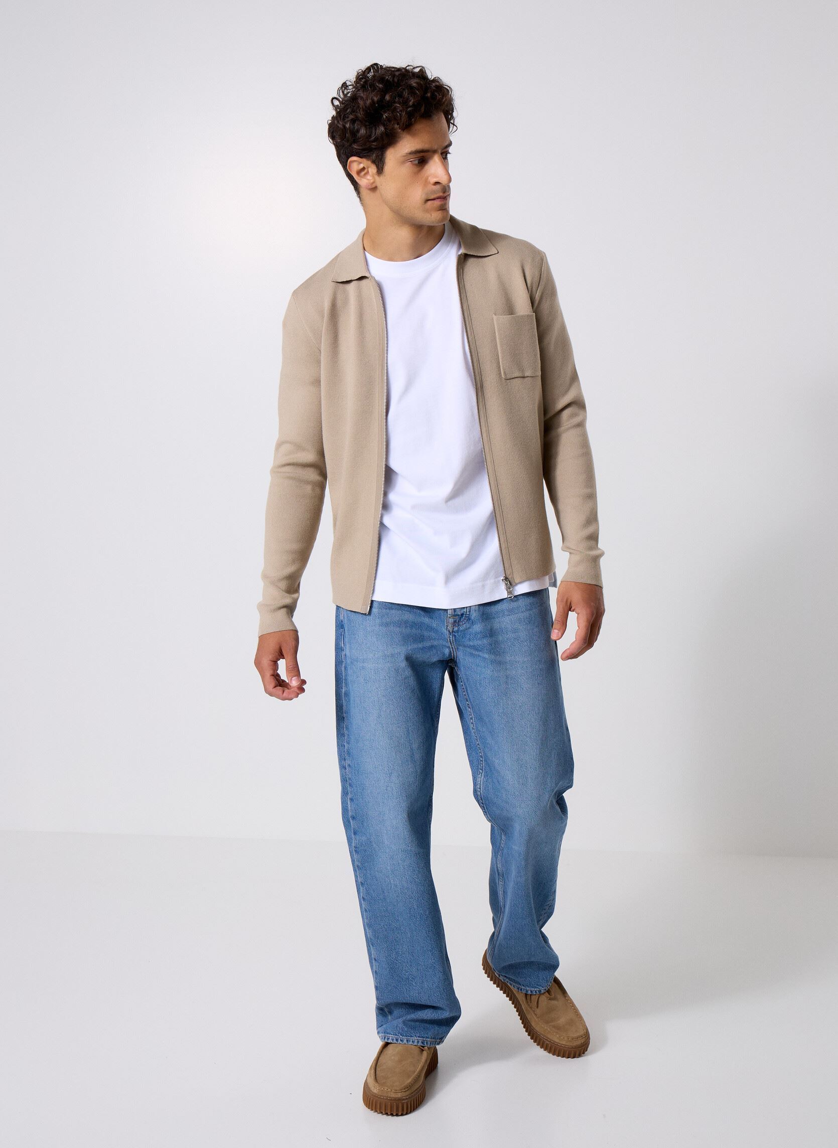 Gilets Guna X Zip 10490 homme beige Samsoe Samsoe Gilets Guna X Zip 10490 homme beige PURE CASHMERE