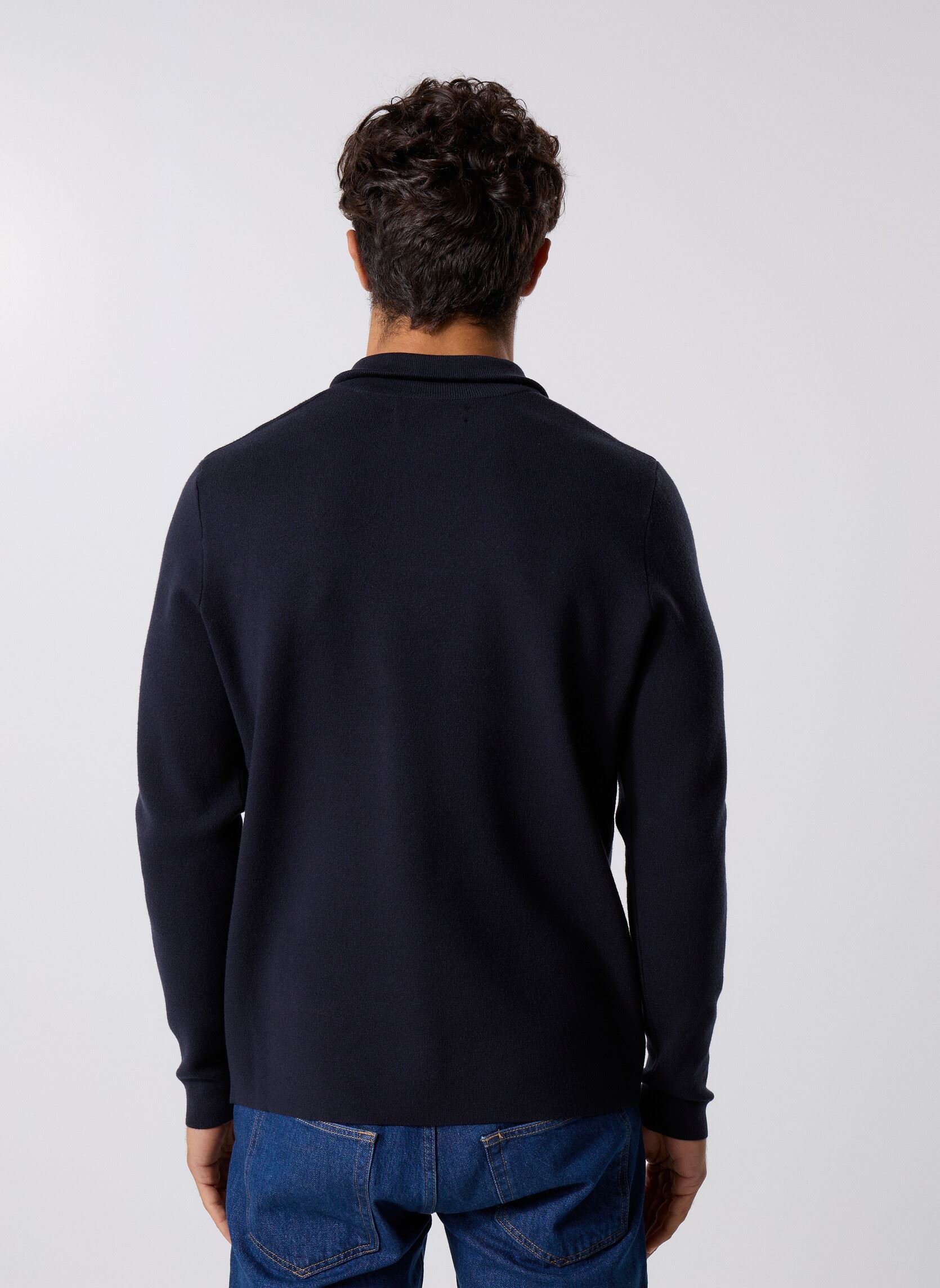 Pullover Gunan Turtle Neck Zip 10490 herren blau Samsoe Samsoe Pullover Gunan Turtle Neck Zip 10490 herren blau Sky captain