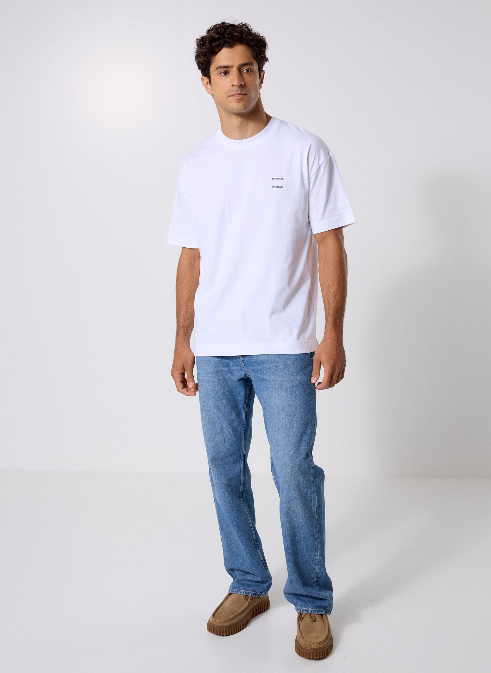 Tee-shirts manches courtes Joel T-Shirt 11415 homme blanc Samsoe Samsoe Tee-shirts manches courtes Joel T-Shirt 11415 homme blanc White