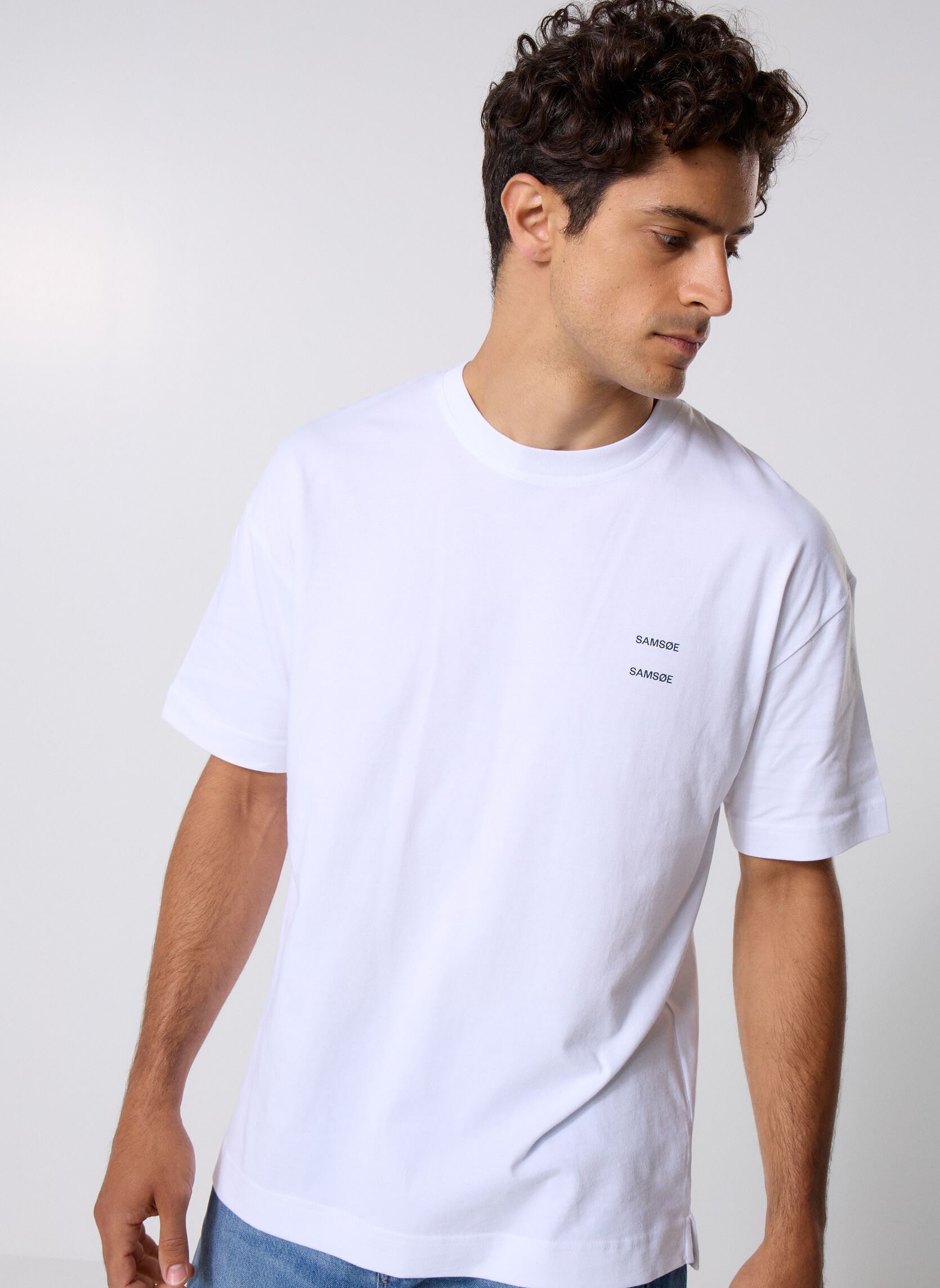 Tee-shirts manches courtes Joel T-Shirt 11415 homme blanc Samsoe Samsoe Tee-shirts manches courtes Joel T-Shirt 11415 homme blanc White