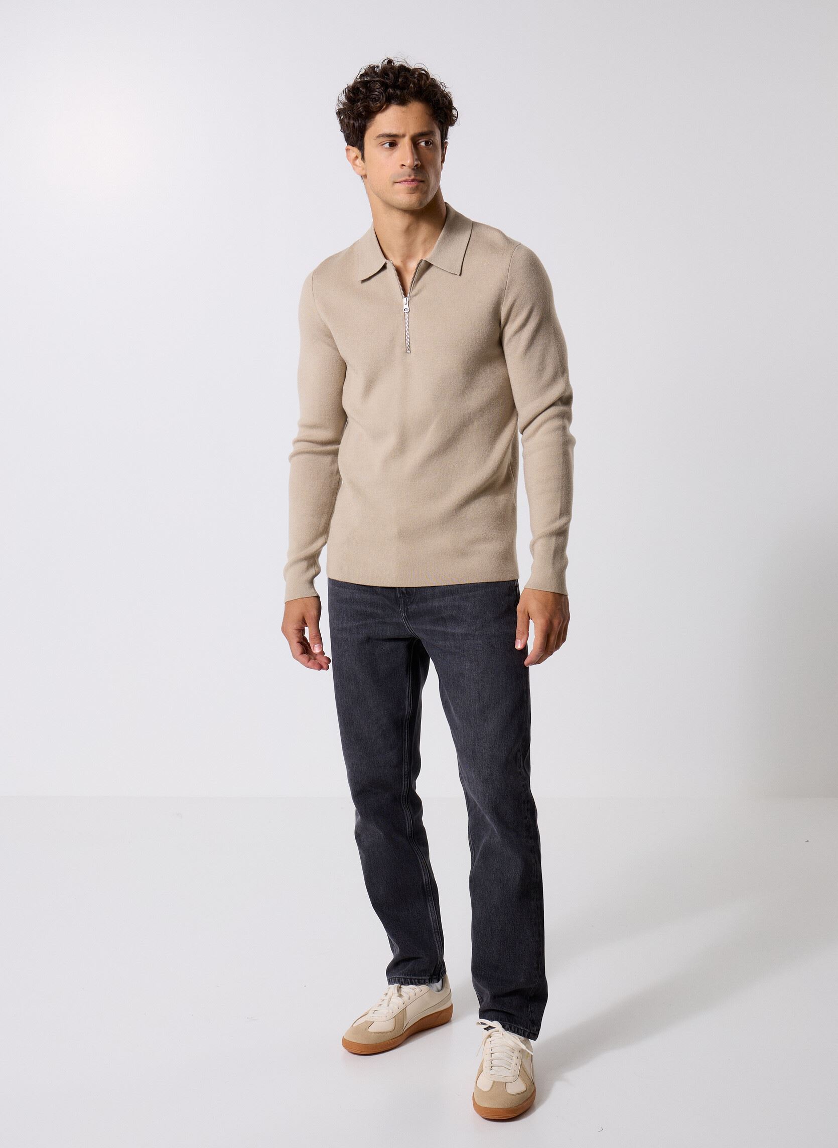 Polos manches courtes Guna Half Zip 10490 homme beige Samsoe Samsoe Polos manches courtes Guna Half Zip 10490 homme beige Pure Cashmere