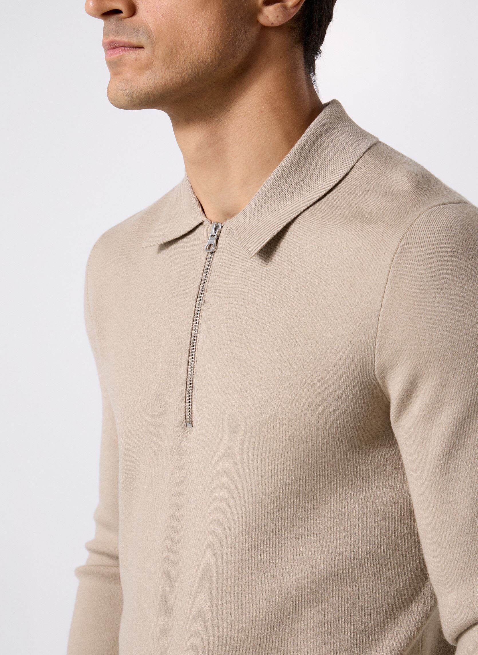 Polos manches courtes Guna Half Zip 10490 homme beige Samsoe Samsoe Polos manches courtes Guna Half Zip 10490 homme beige Pure Cashmere