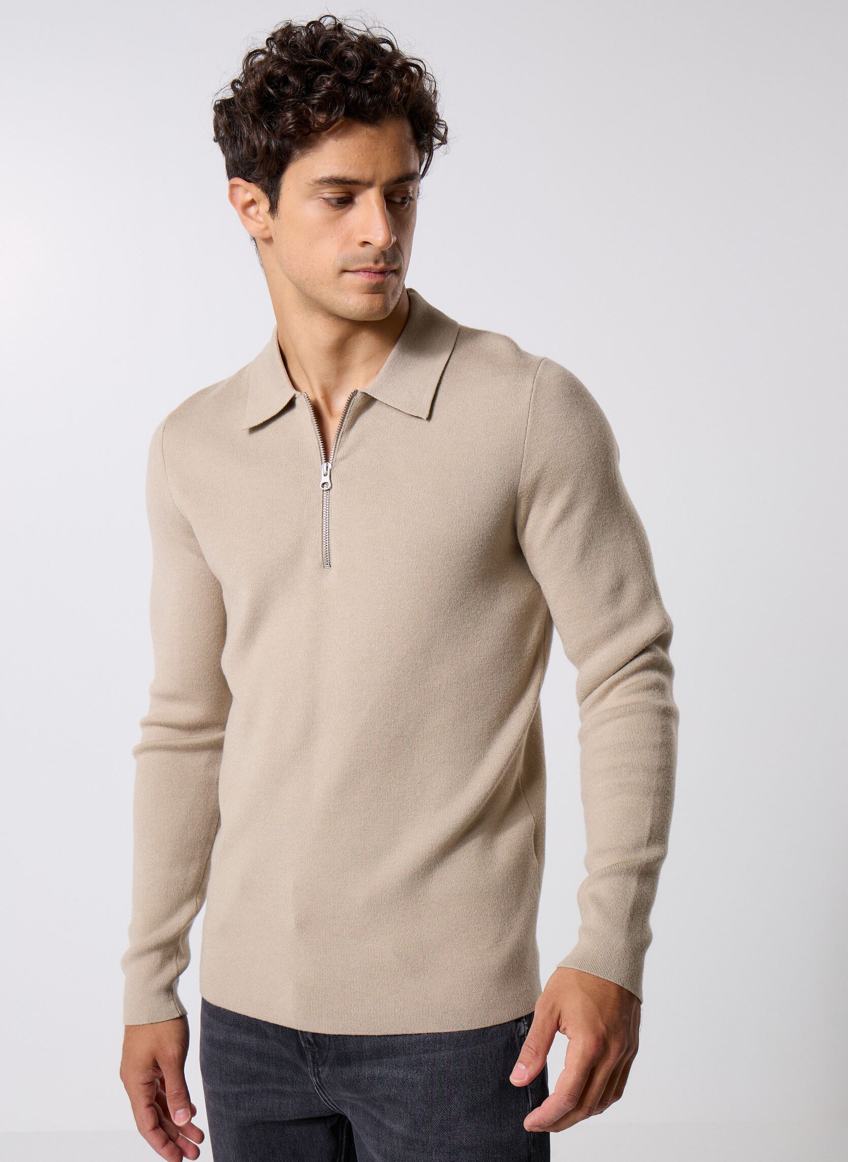 Polos manches courtes Guna Half Zip 10490 homme beige Samsoe Samsoe Polos manches courtes Guna Half Zip 10490 homme beige Pure Cashmere