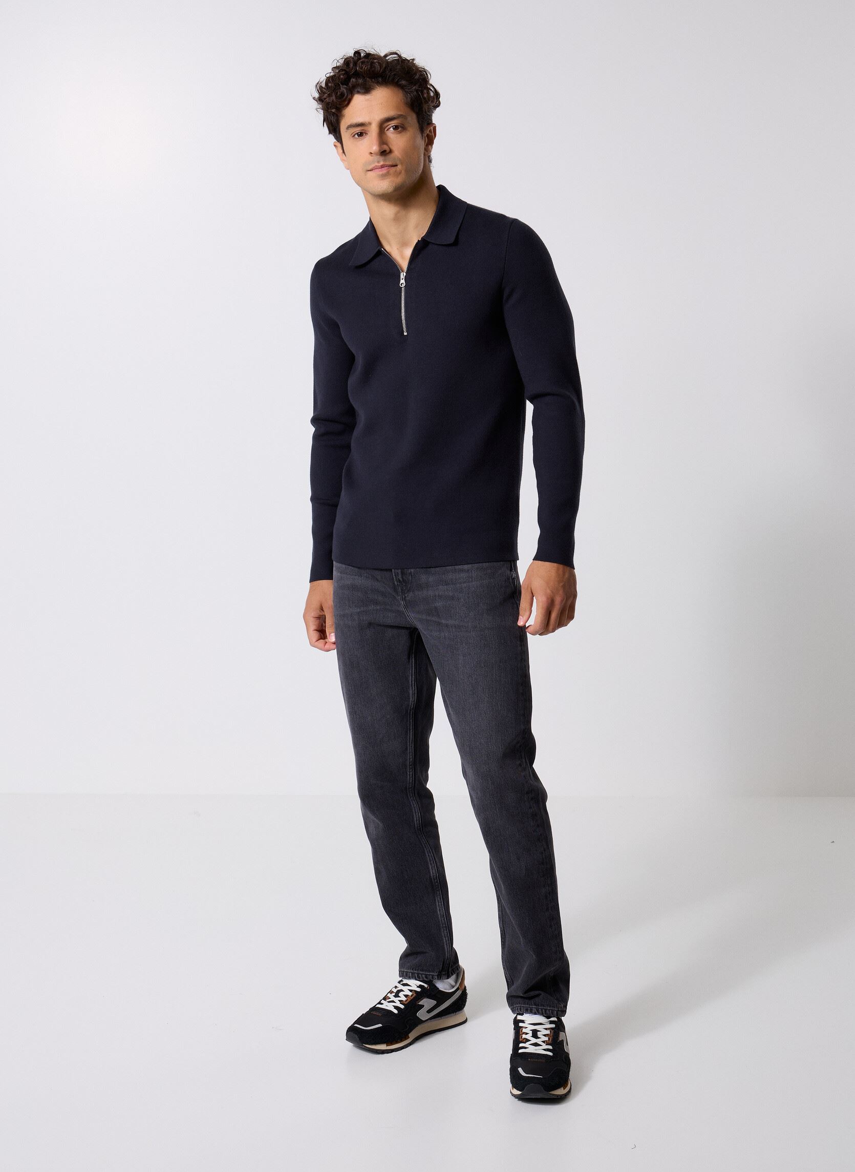 Polos manches courtes Guna Half Zip 10490 homme bleu Samsoe Samsoe Polos manches courtes Guna Half Zip 10490 homme bleu Sky captain