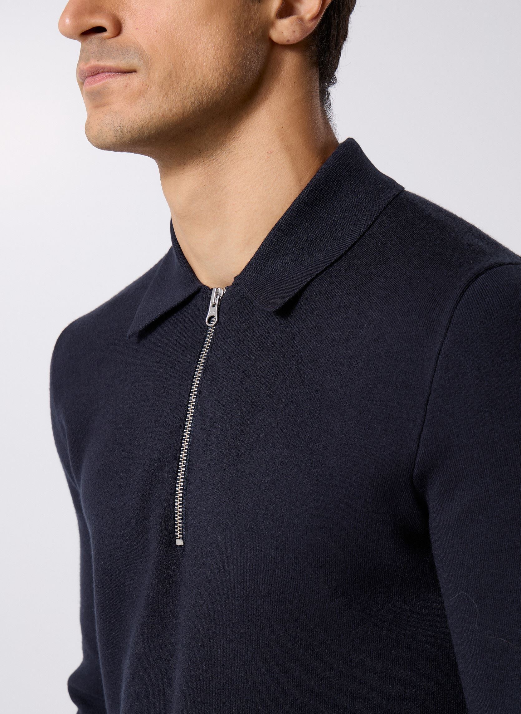 Polos manches courtes Guna Half Zip 10490 homme bleu Samsoe Samsoe Polos manches courtes Guna Half Zip 10490 homme bleu Sky captain