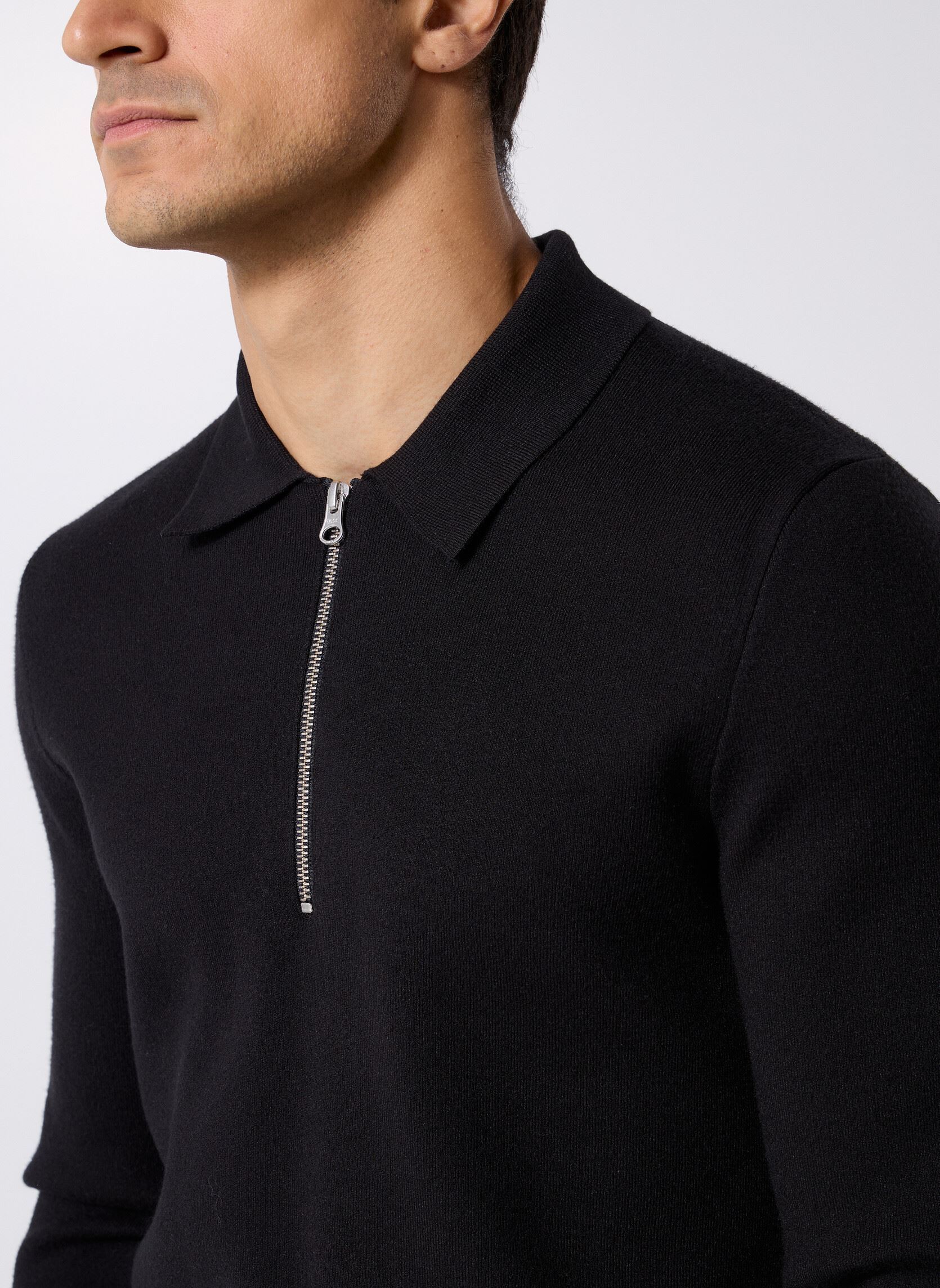 Polos manches courtes Guna Half Zip 10490 homme noir Samsoe Samsoe Polos manches courtes Guna Half Zip 10490 homme noir Black
