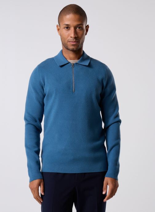 Samsoe Samsoe Polos manches courtes Guna Half Zip 10490 homme bleu