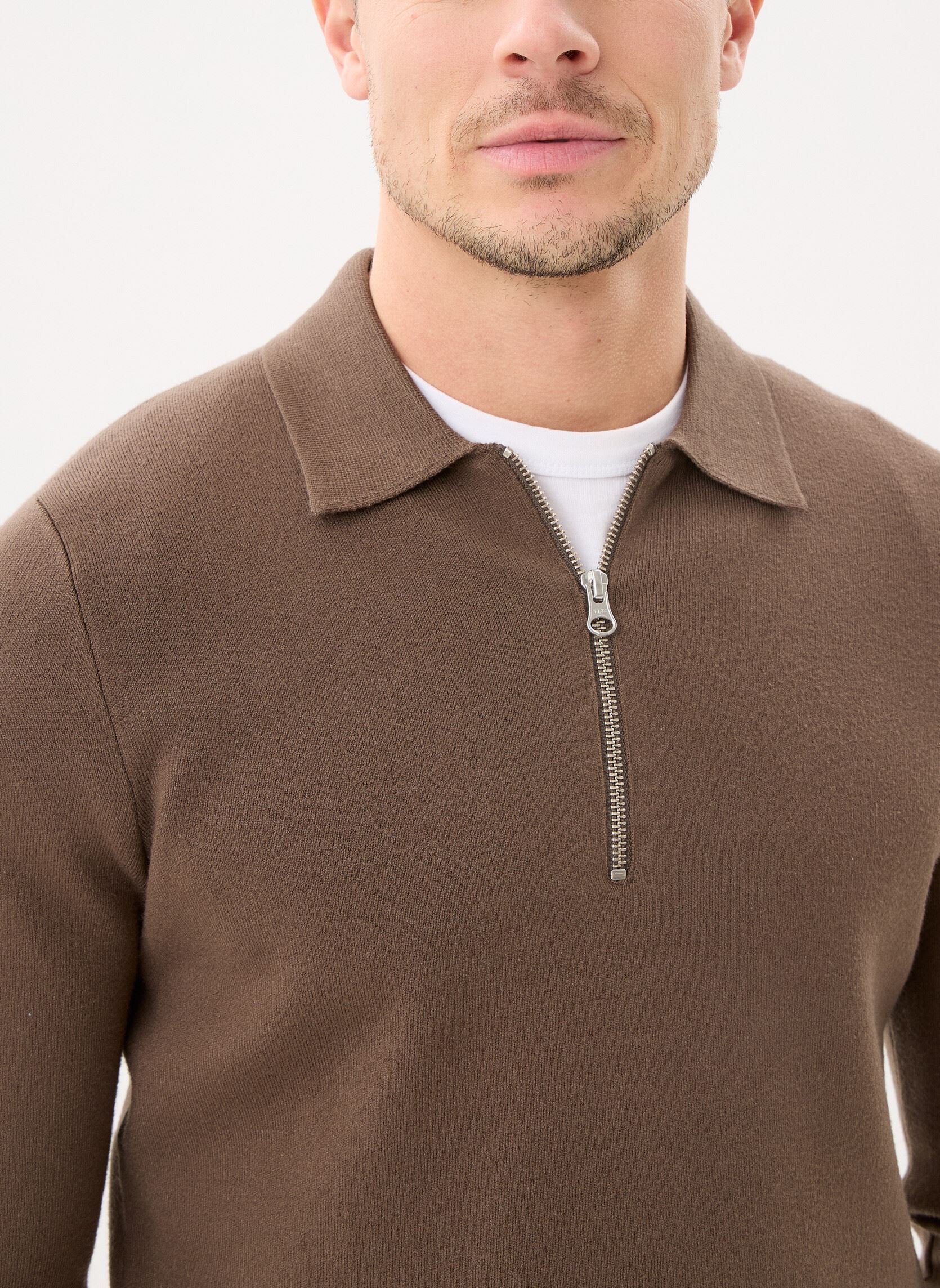 Kurzarm-Poloshirts Guna Half Zip 10490 herren braun Samsoe Samsoe Kurzarm-Poloshirts Guna Half Zip 10490 herren braun Canteen
