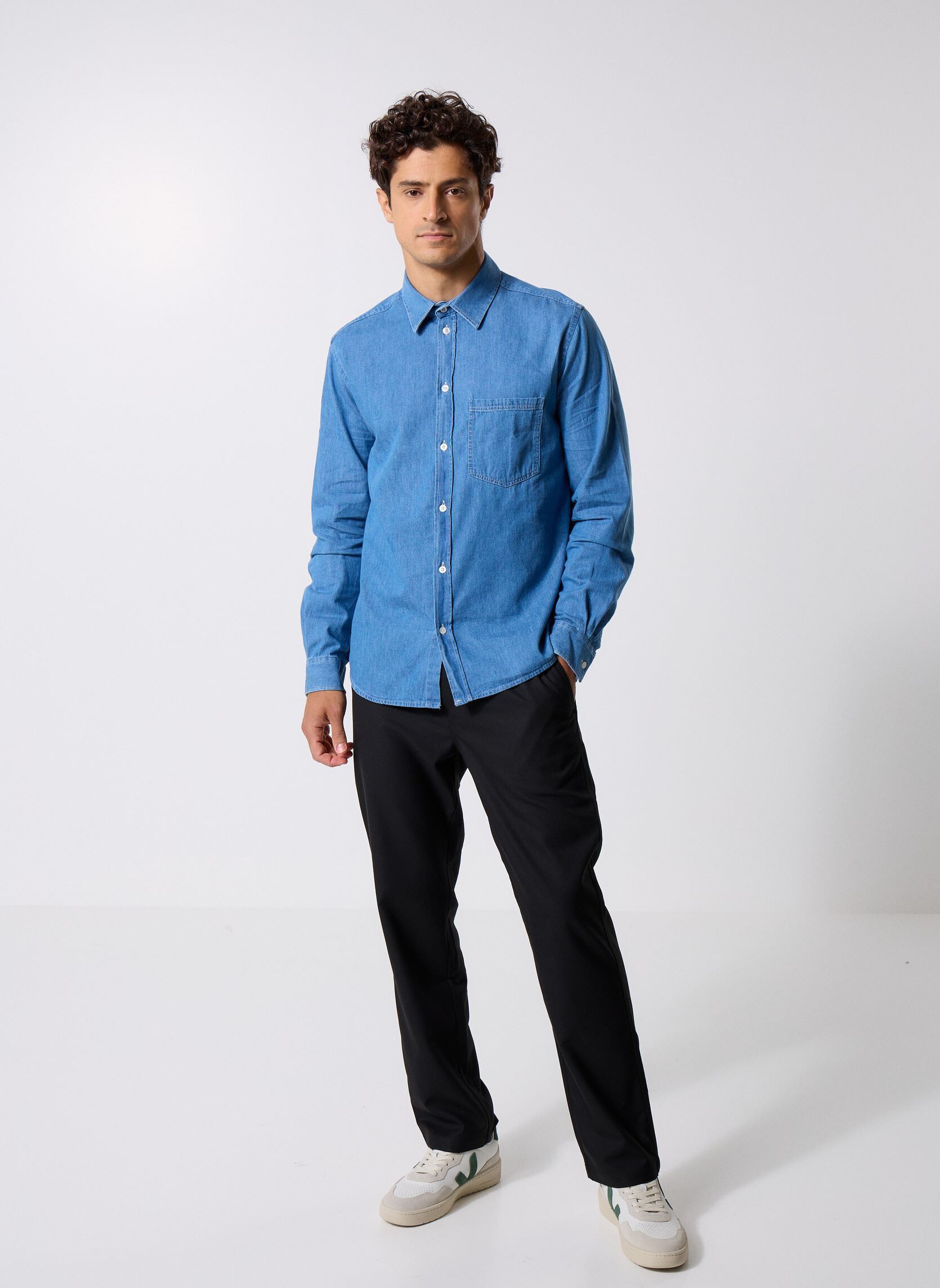 Chemises Saryan P Shirt 15248 homme bleu Samsoe Samsoe Chemises Saryan P Shirt 15248 homme bleu Light Chambray